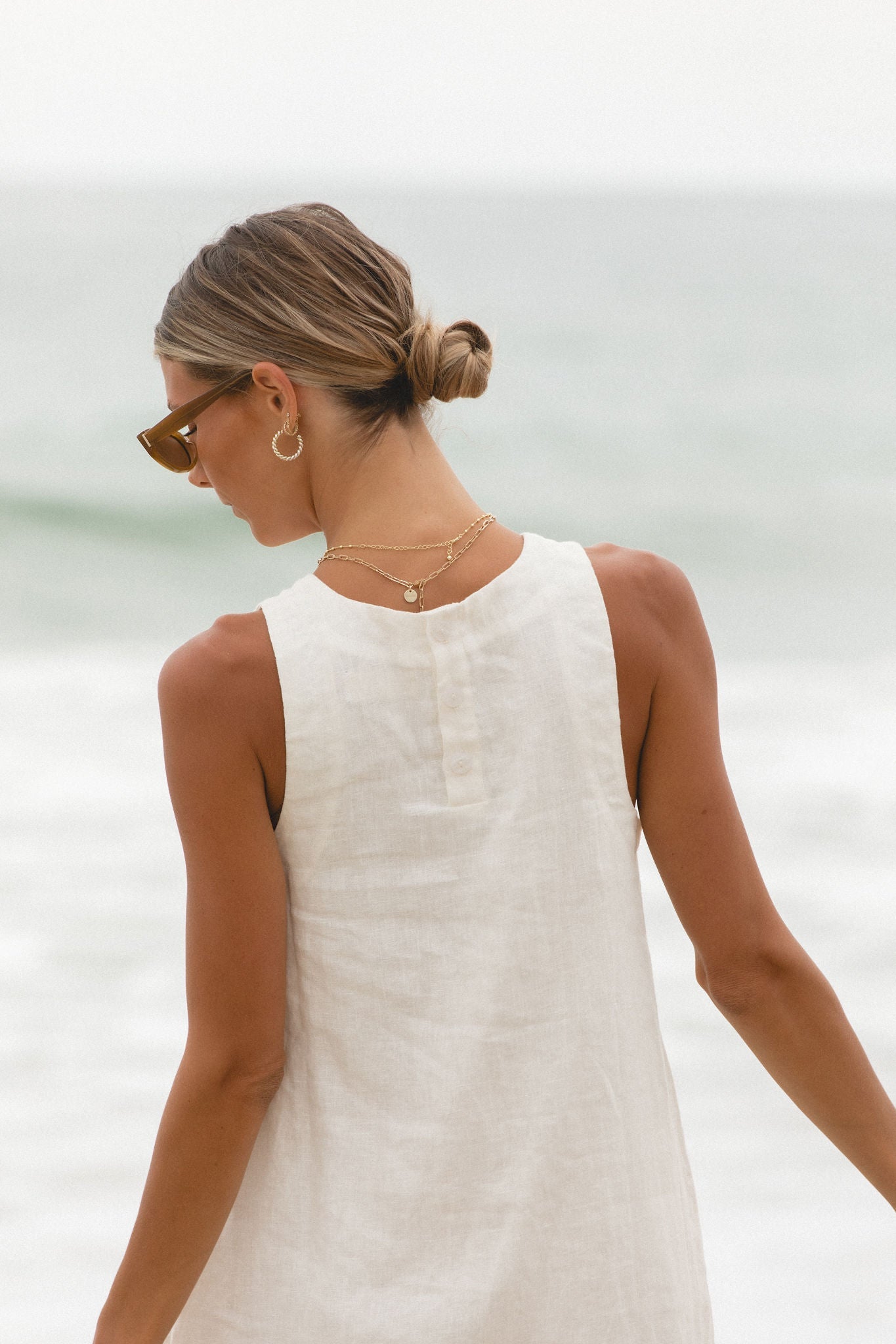 Toulouse Linen Mini Baby Doll Dress