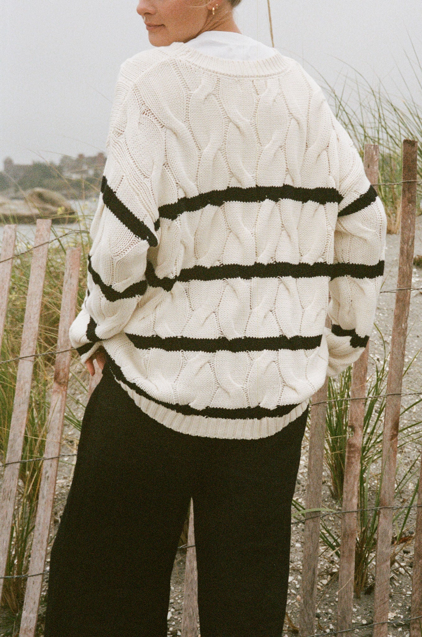 Pacific Shore Oversized Cable Knit Sweater
