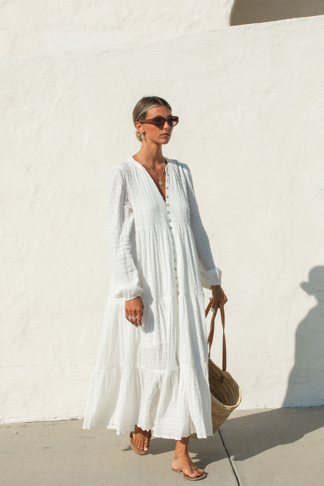 Shores Button Maxi Dress