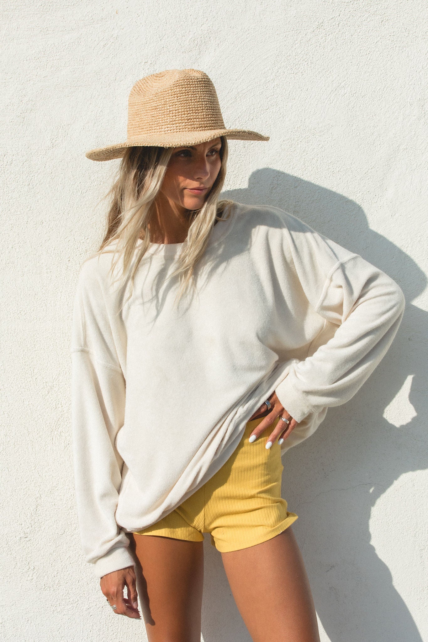 Post Dip Fitted Ribbed Shorts