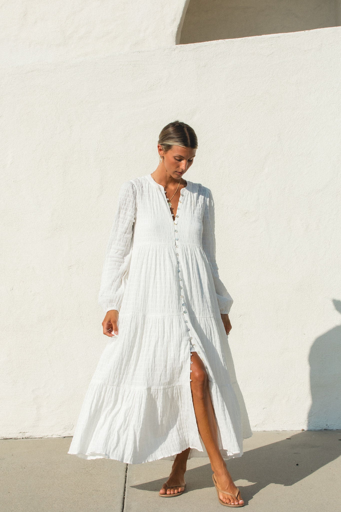 Shores Button Maxi Dress