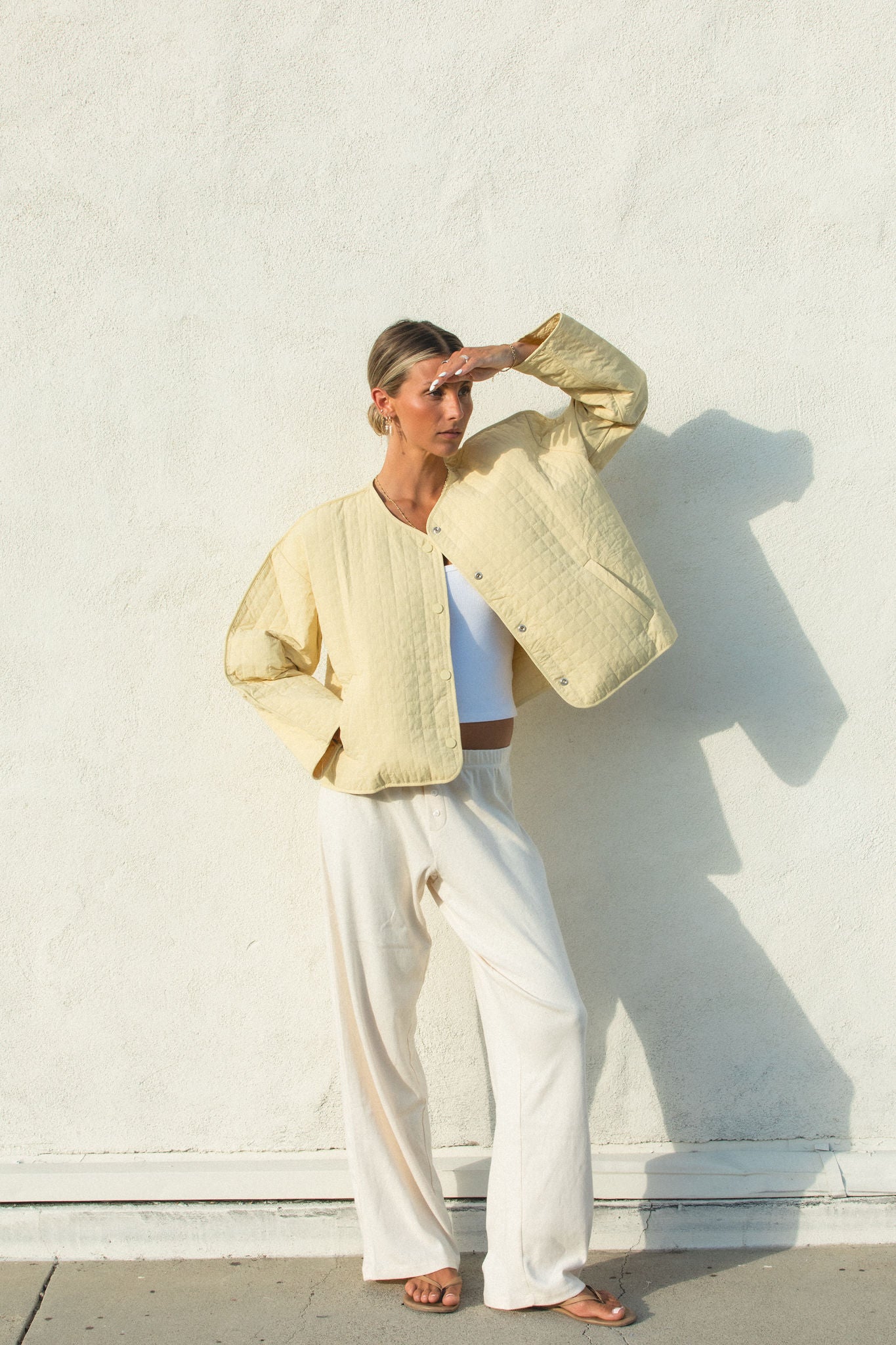 Evening Sun Quilted Button Jacket