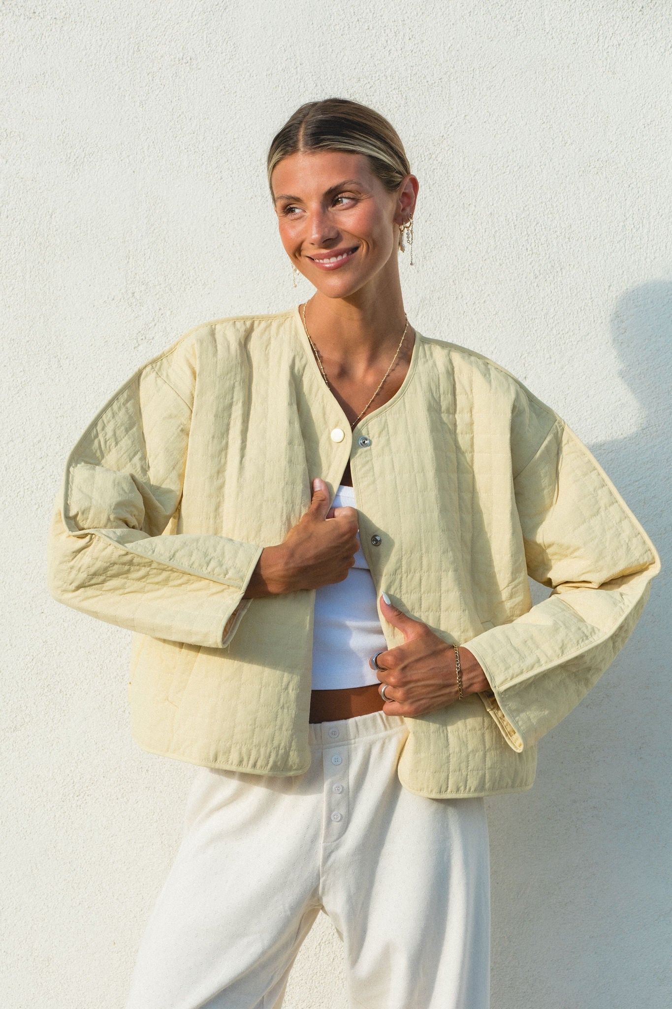 Evening Sun Quilted Button Jacket