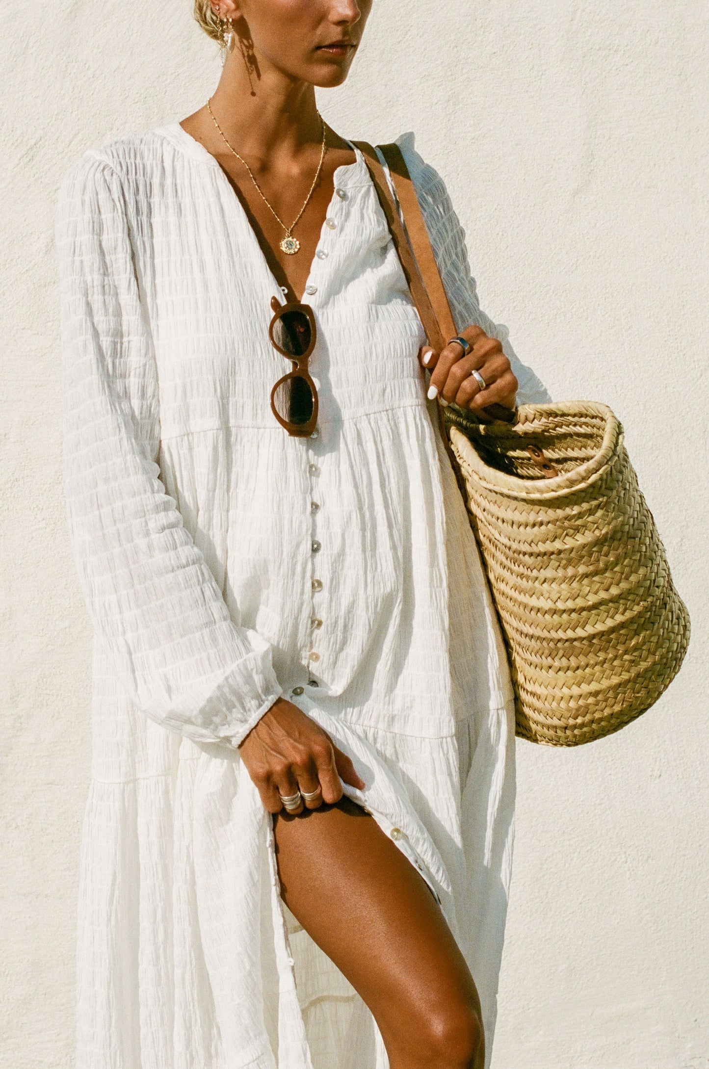 Shores Button Maxi Dress