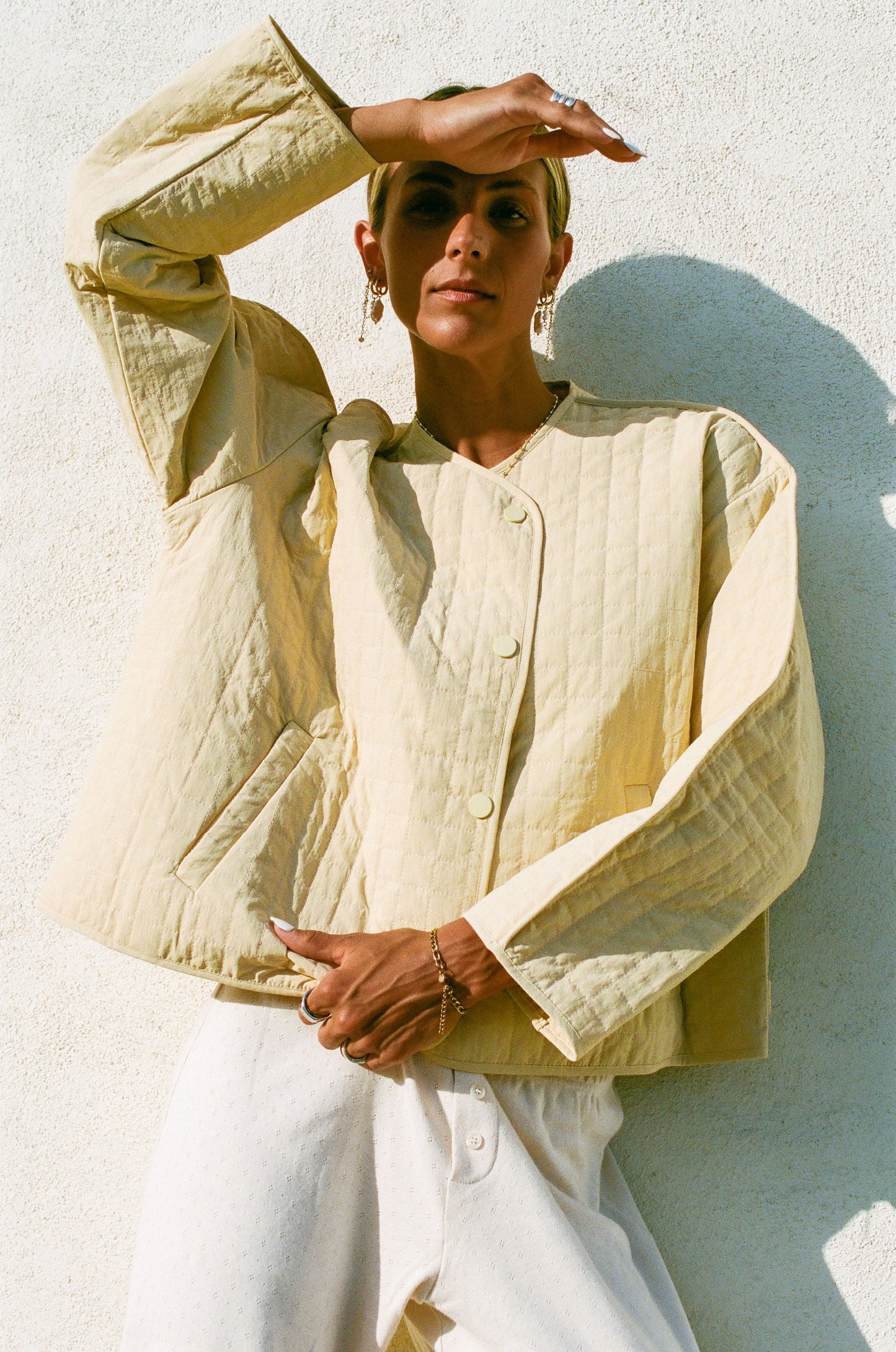 Evening Sun Quilted Button Jacket