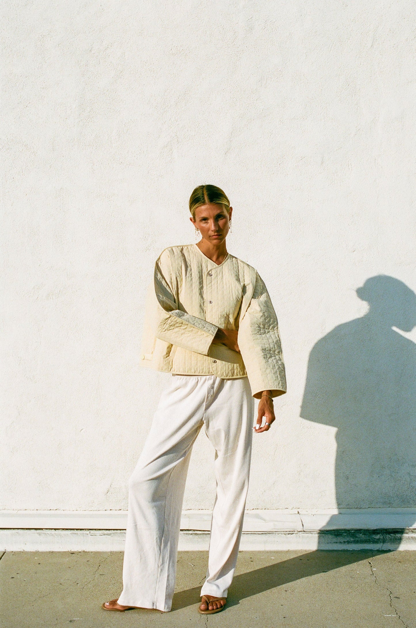 Evening Sun Quilted Button Jacket