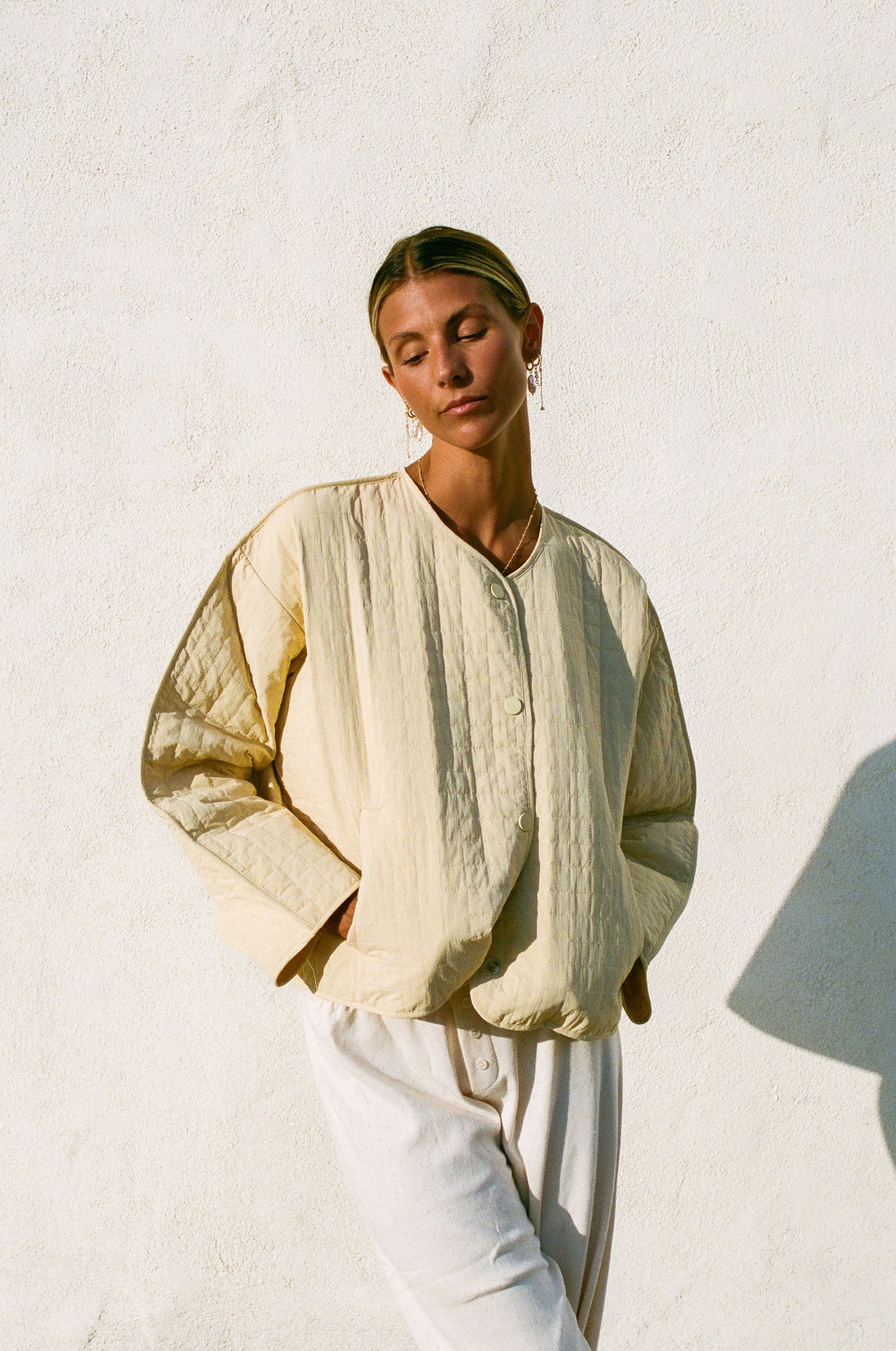 Evening Sun Quilted Button Jacket