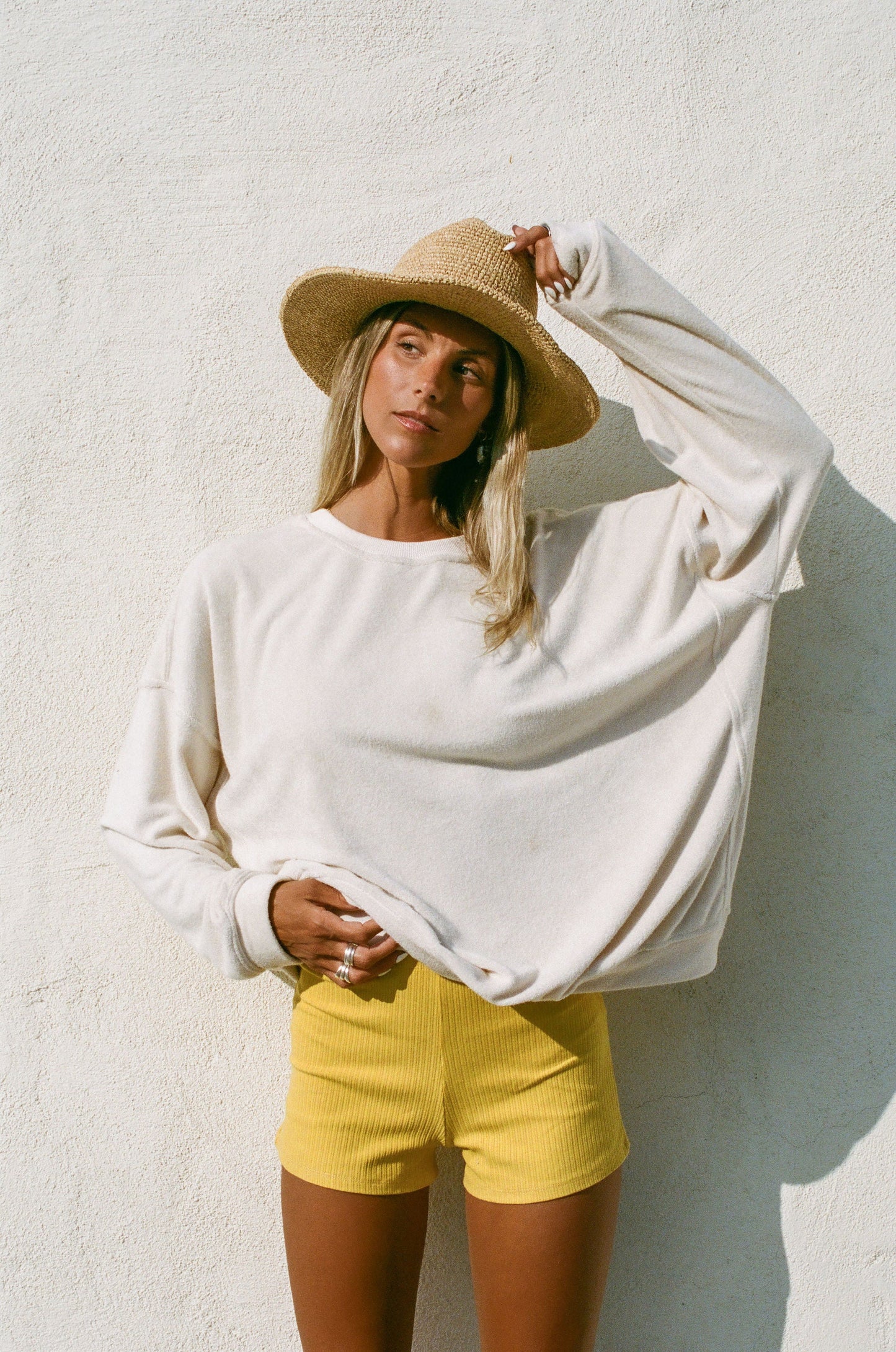 Post Dip Fitted Ribbed Shorts