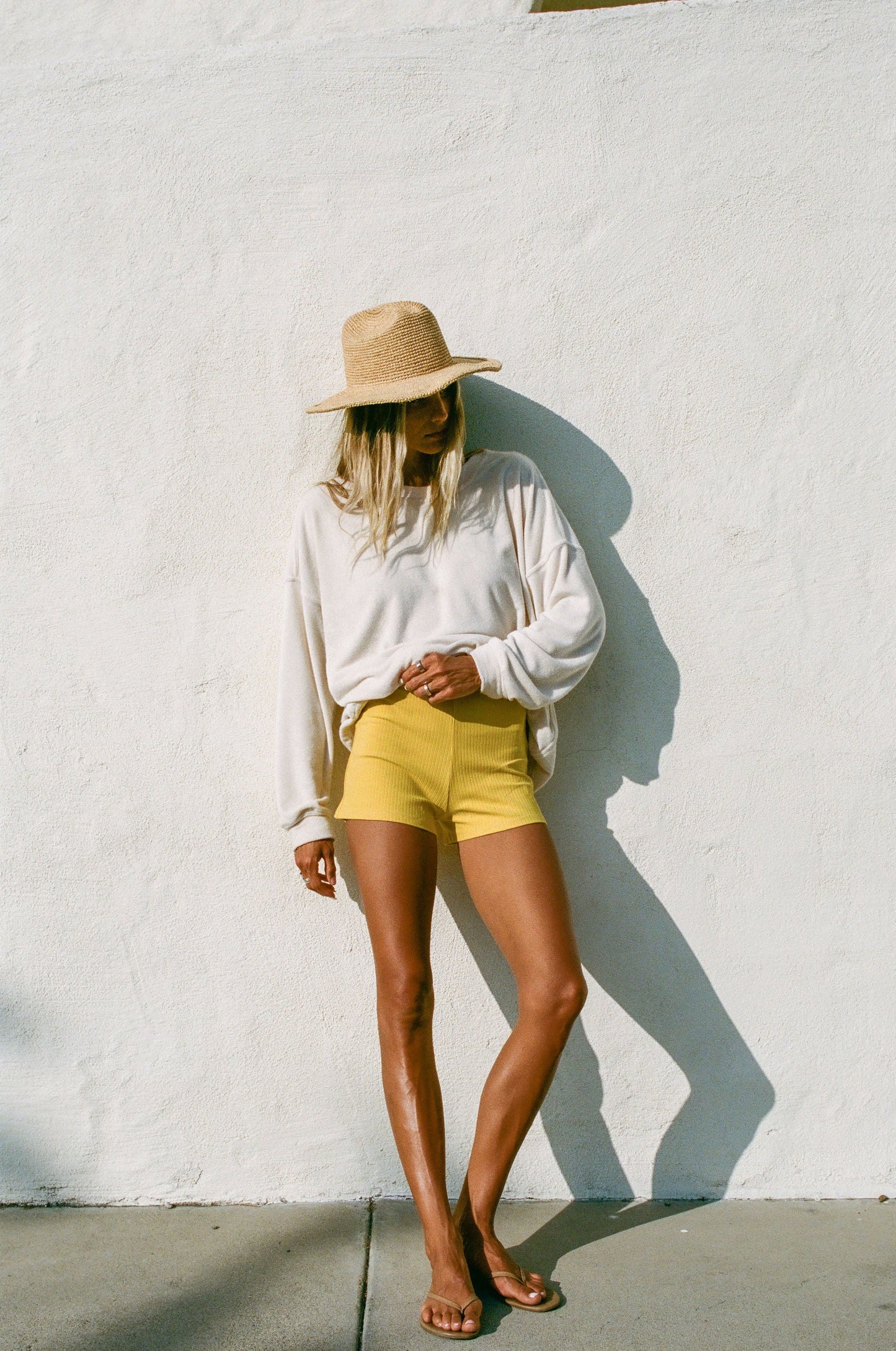 Post Dip Fitted Ribbed Shorts