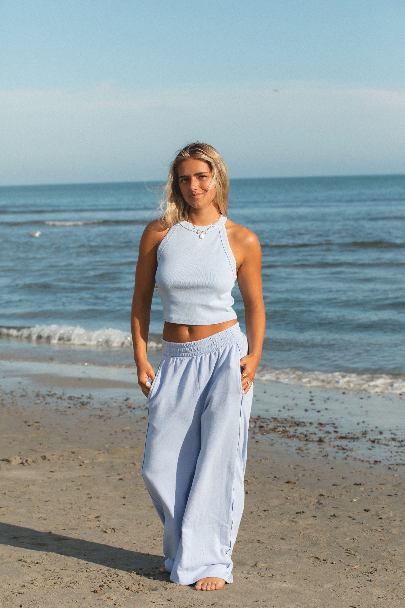 Sunset Surf Cotton Wide Leg Pants