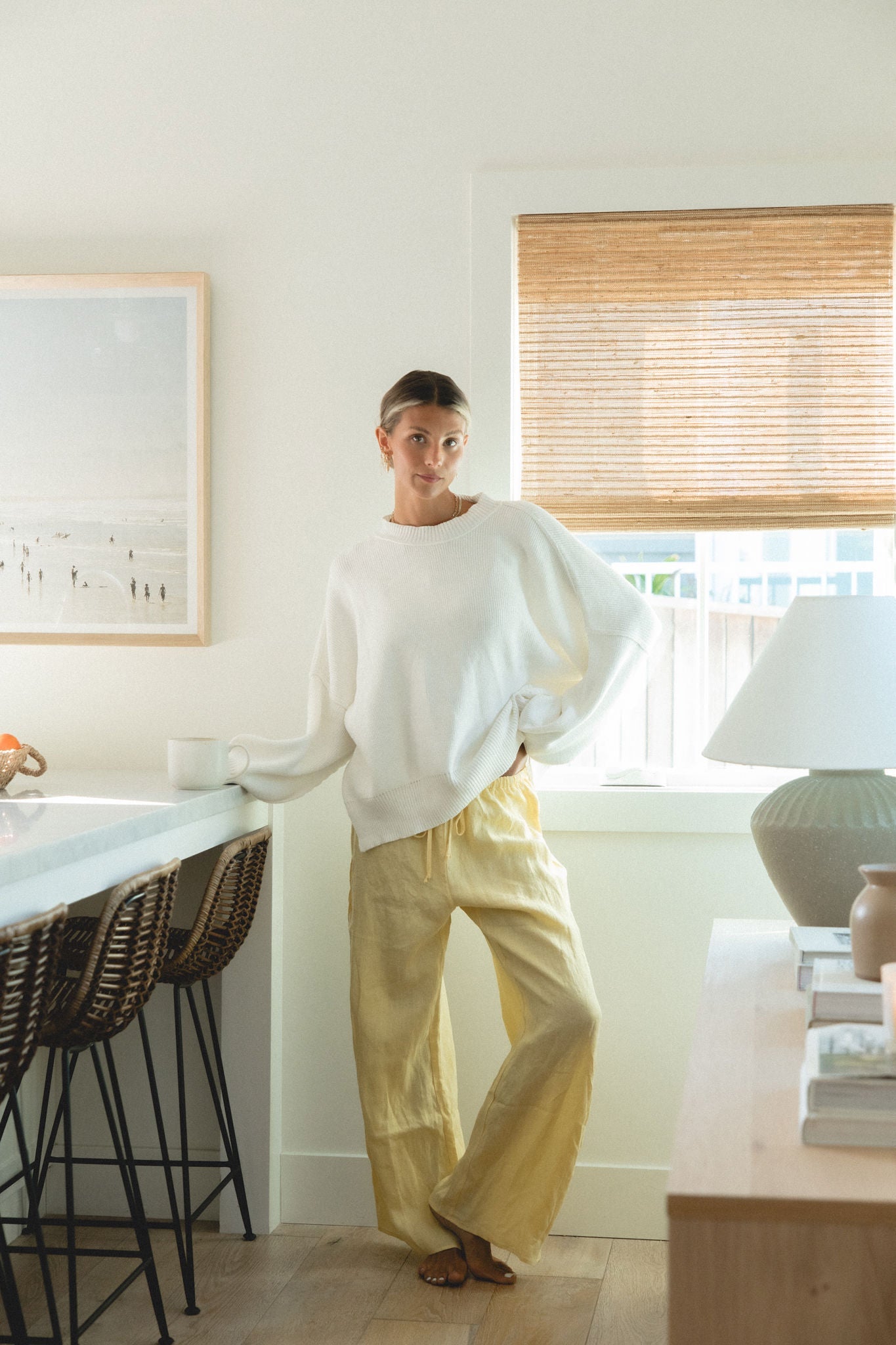 Capri Linen Drawstring Pants