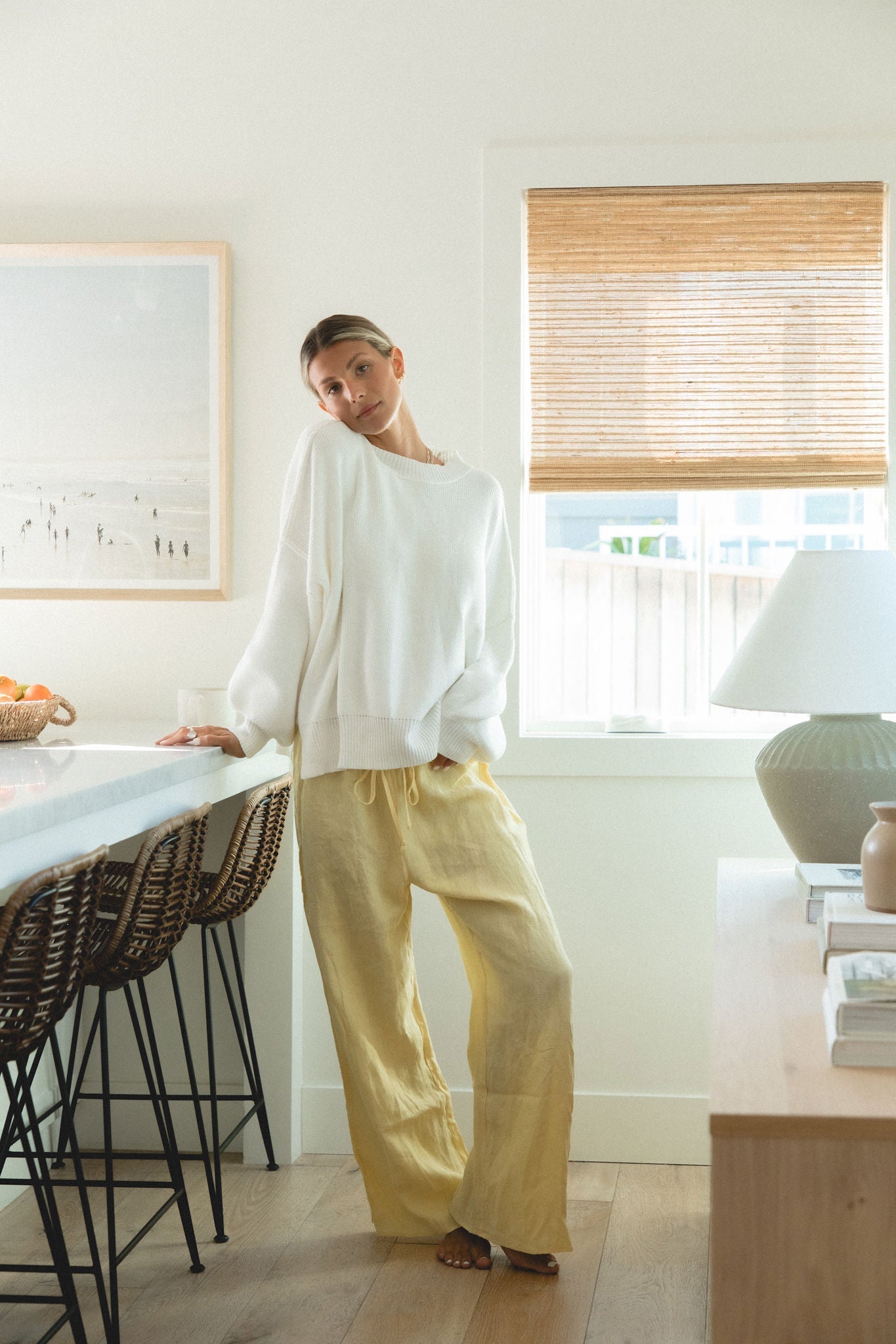 Capri Linen Drawstring Pants