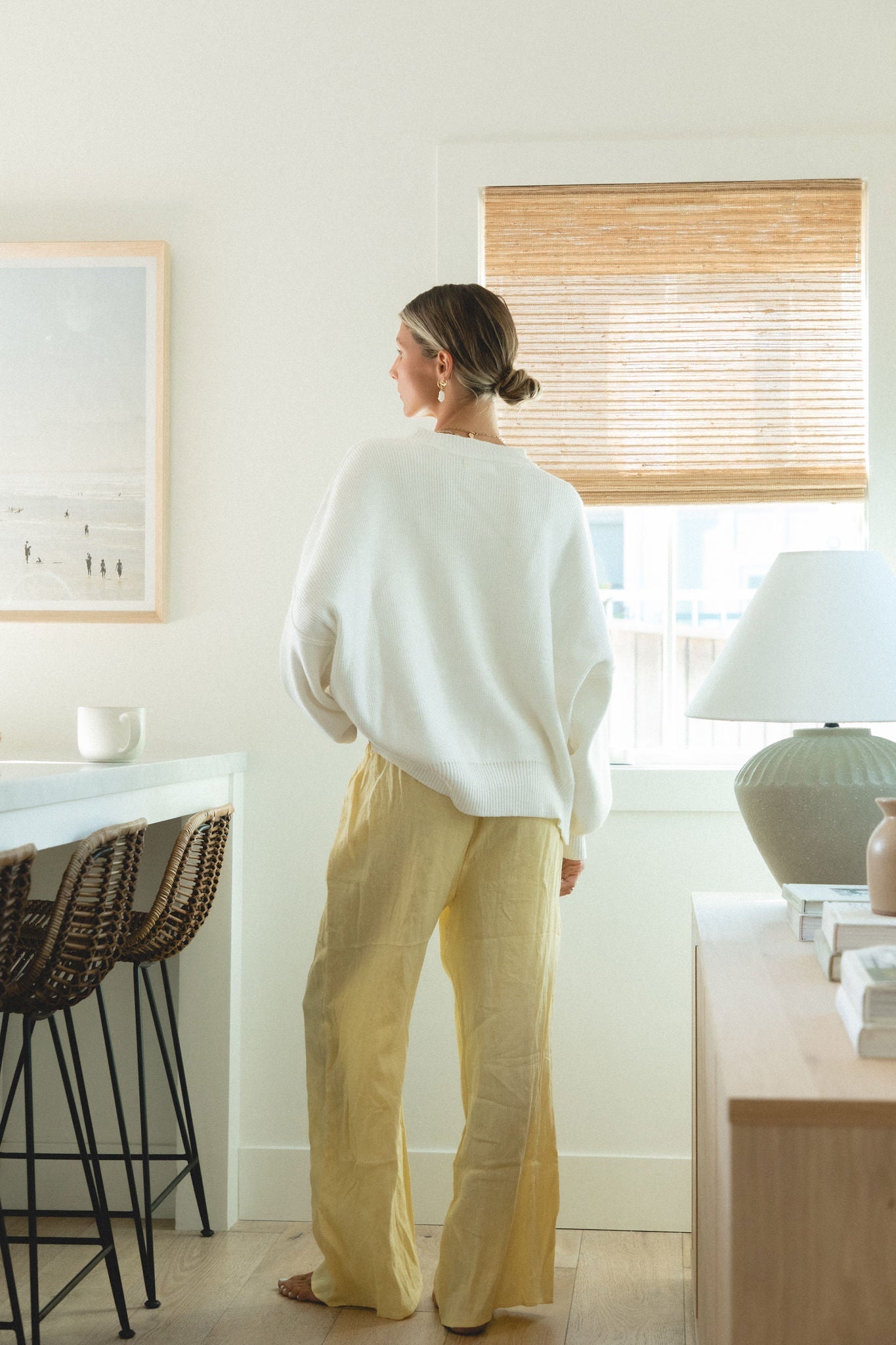 Capri Linen Drawstring Pants