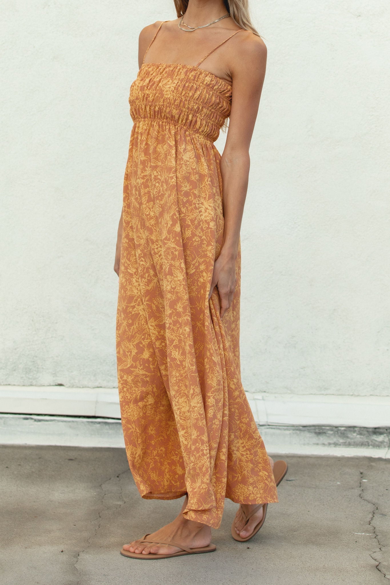 Sunrise Smocked Spaghetti Dress