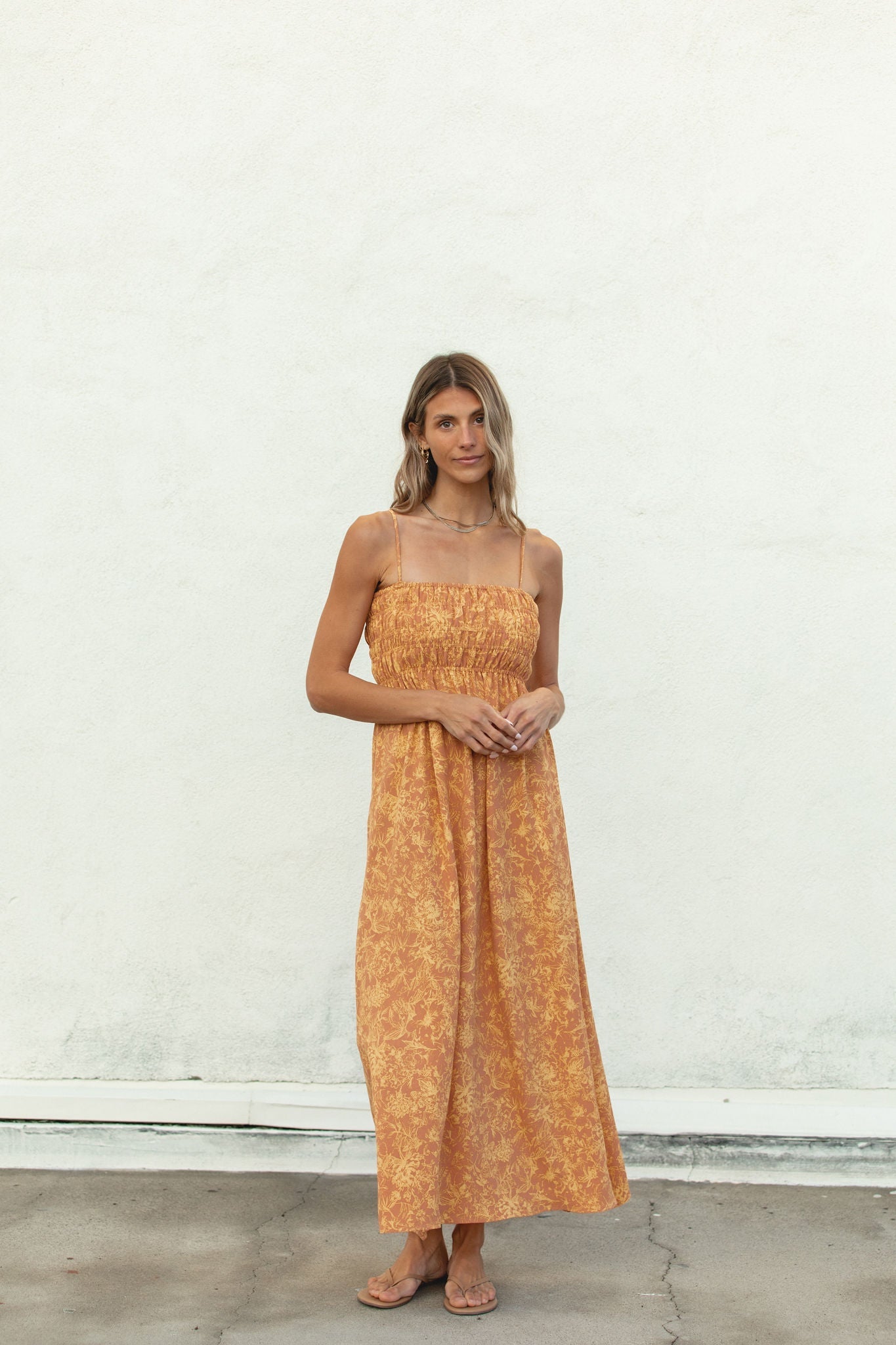Sunrise Smocked Spaghetti Dress