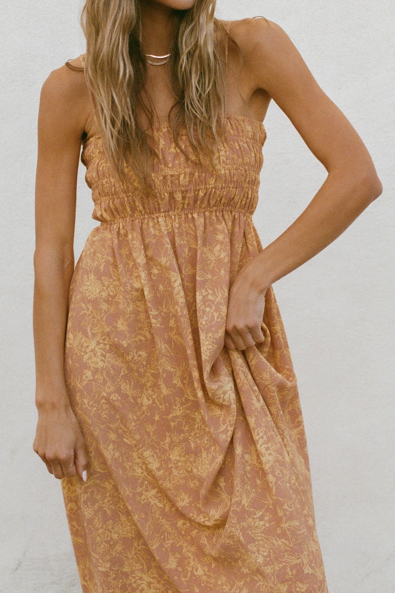 Sunrise Smocked Spaghetti Dress