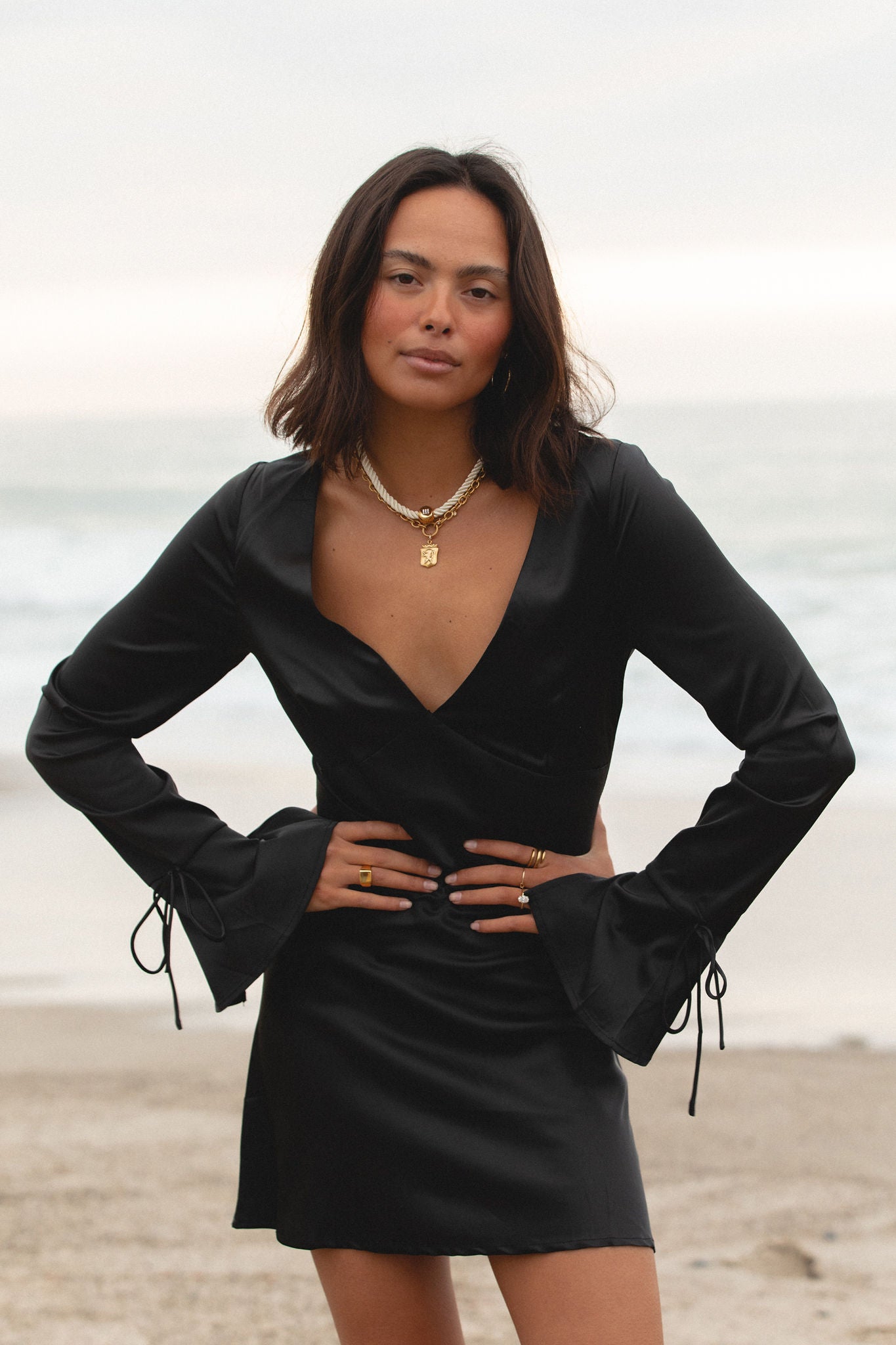 Be Mine Woven Satin Mini Dress