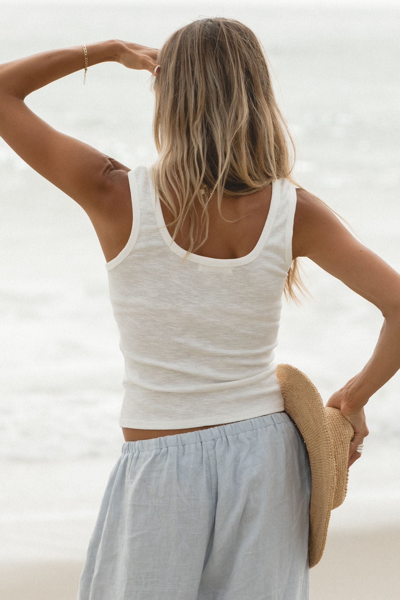 Ray Ribbed Scoop Neck Tank