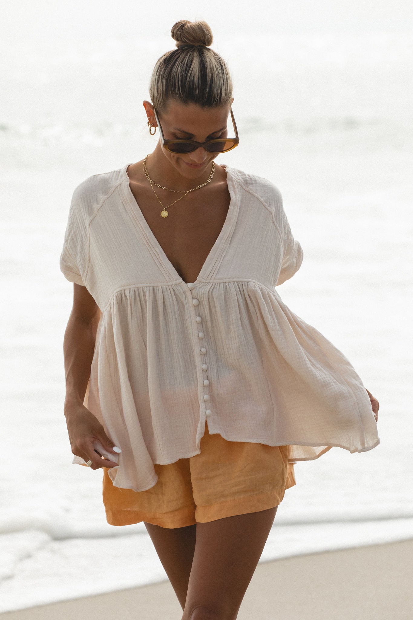 Beachy Head Cotton Gauze Top