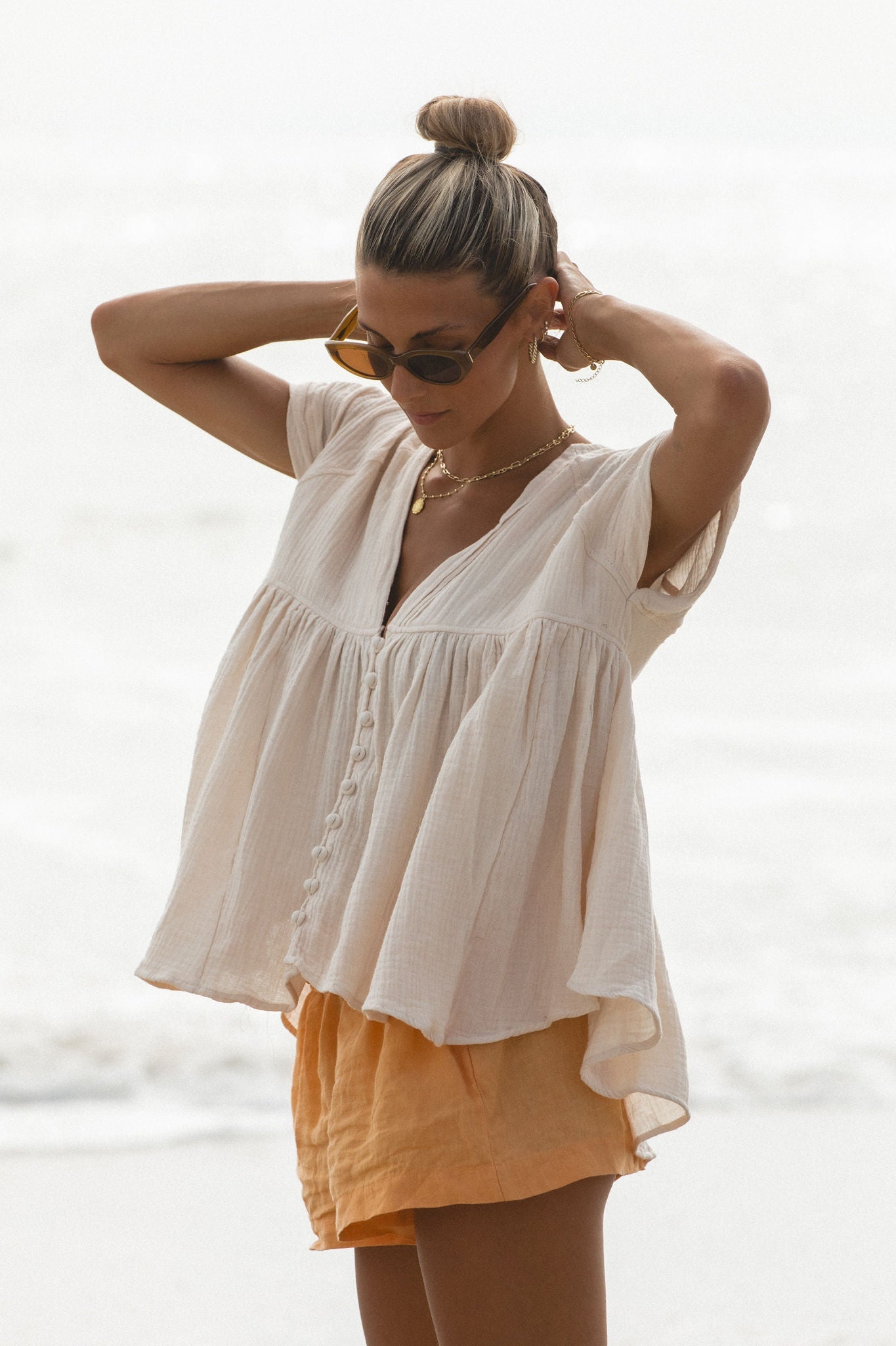 Beachy Head Cotton Gauze Top