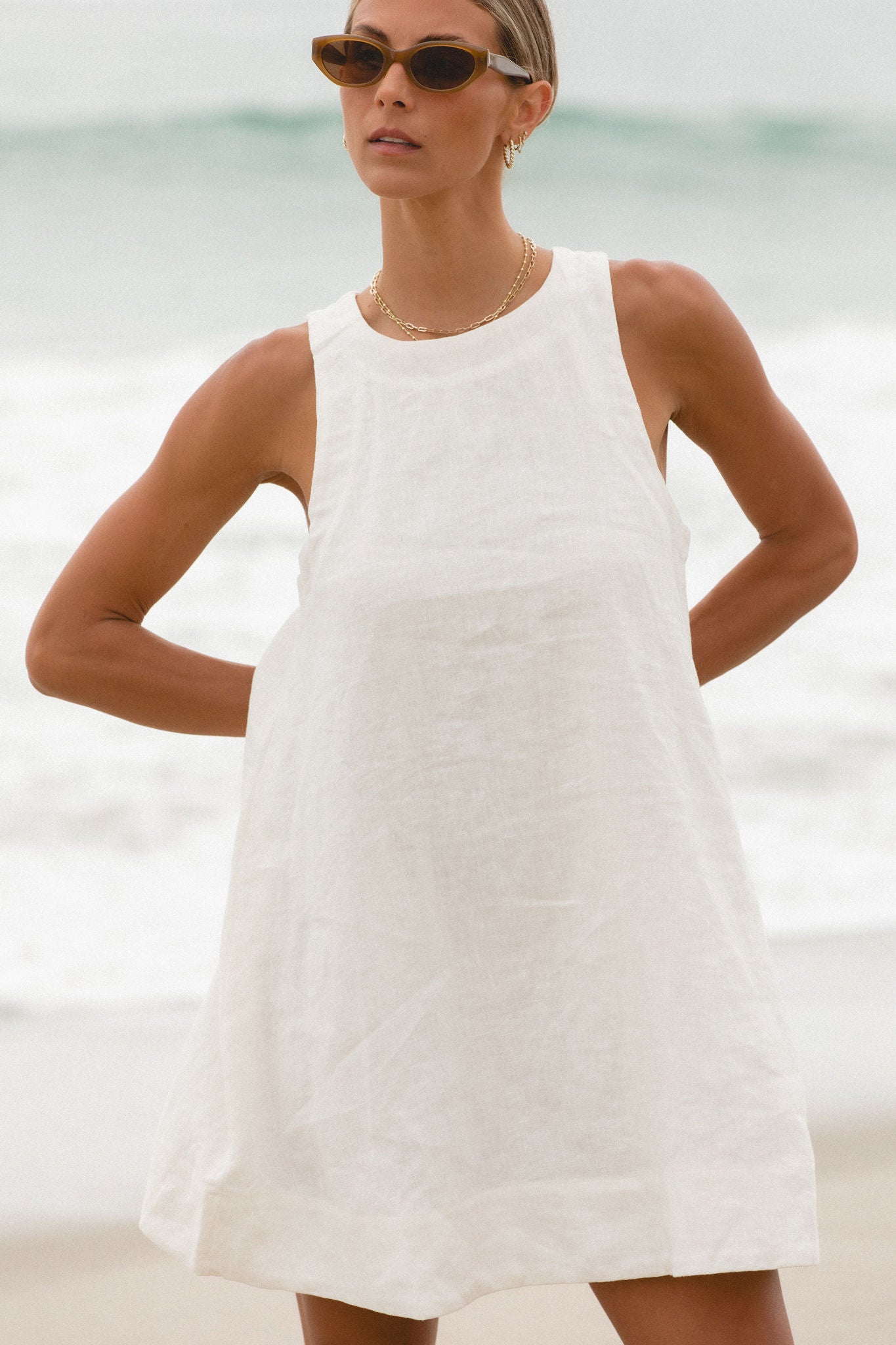 Toulouse Linen Mini Baby Doll Dress