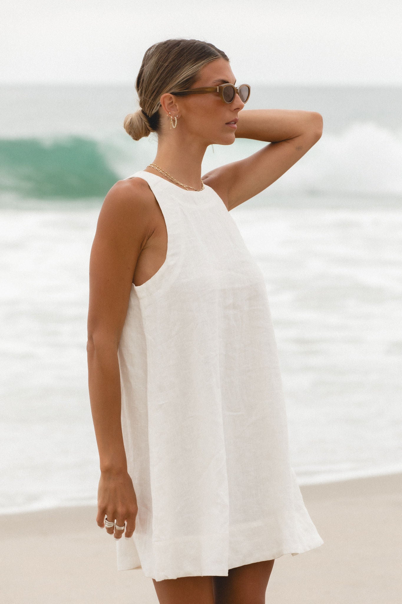 Toulouse Linen Mini Baby Doll Dress