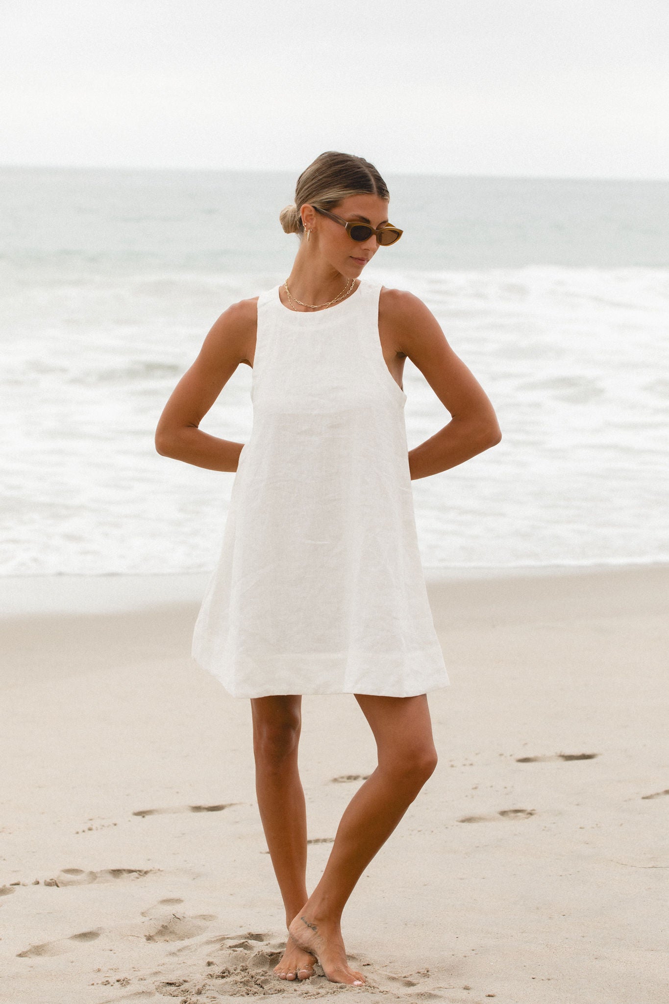 Toulouse Linen Mini Baby Doll Dress