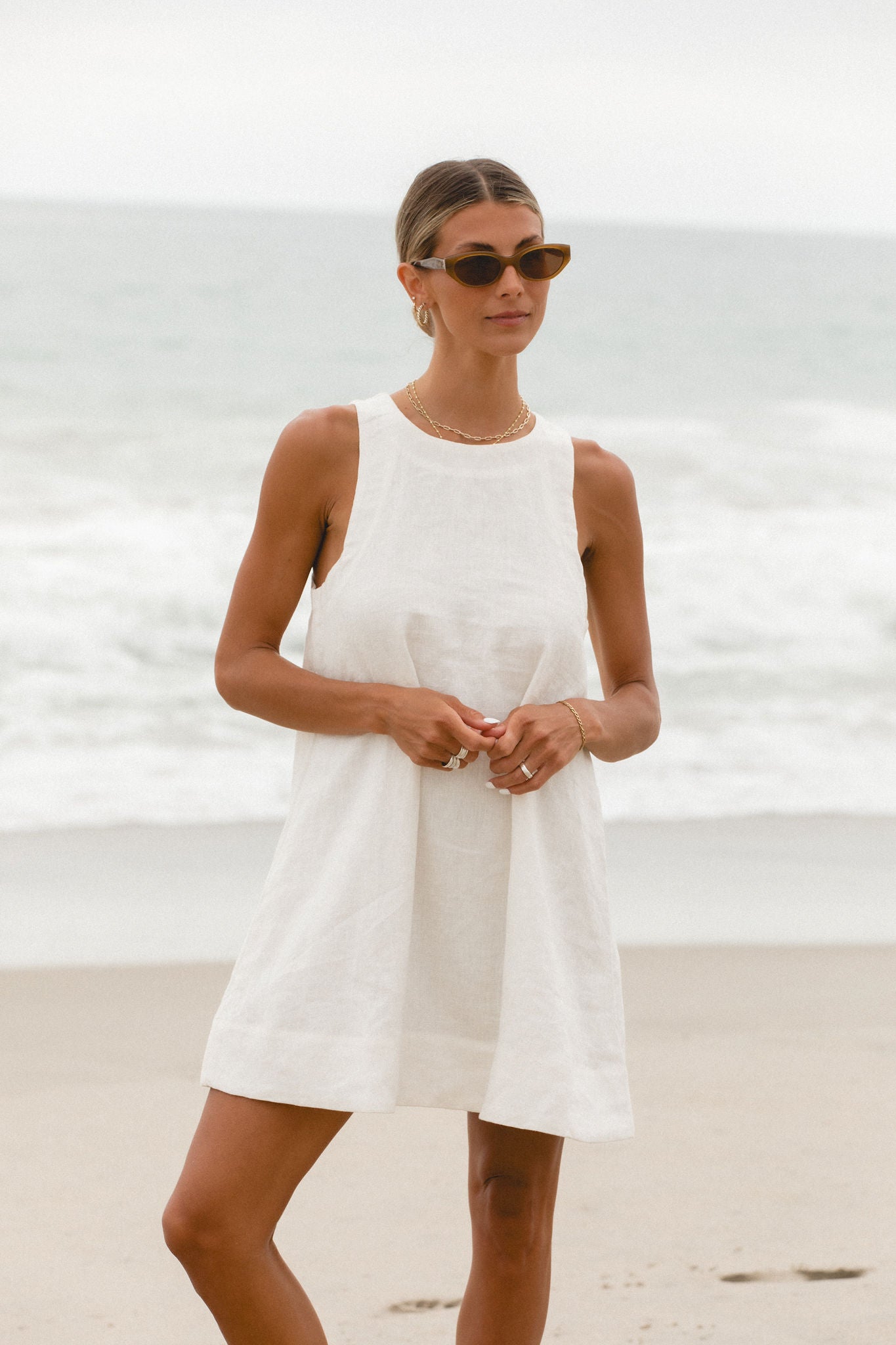 Toulouse Linen Mini Baby Doll Dress