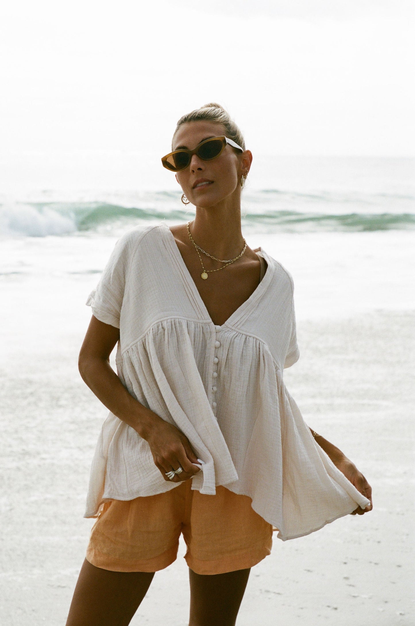 Beachy Head Cotton Gauze Top
