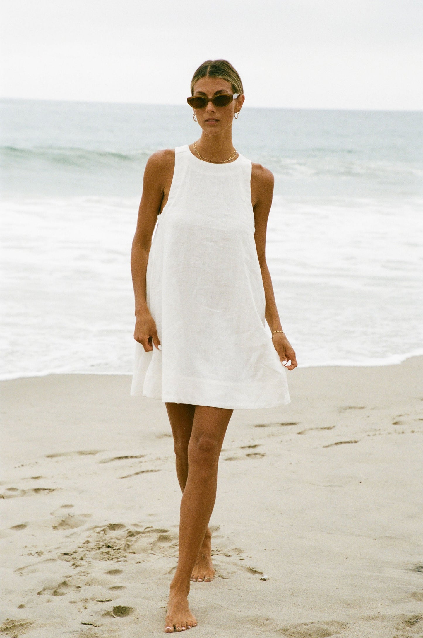 Toulouse Linen Mini Baby Doll Dress