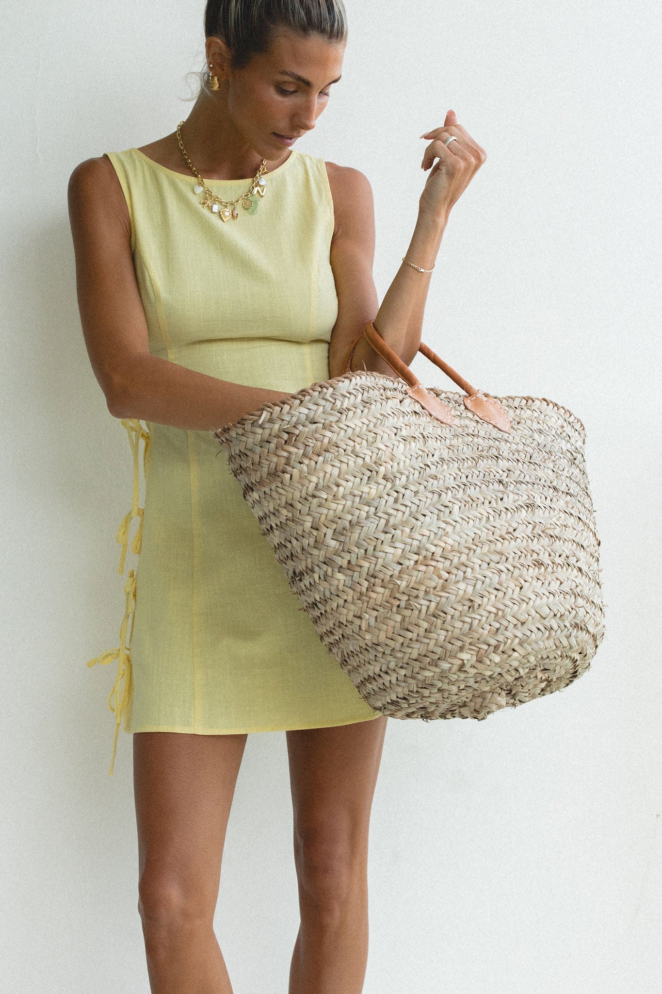 Sous Le Soleil Cotton Tie Mini Dress