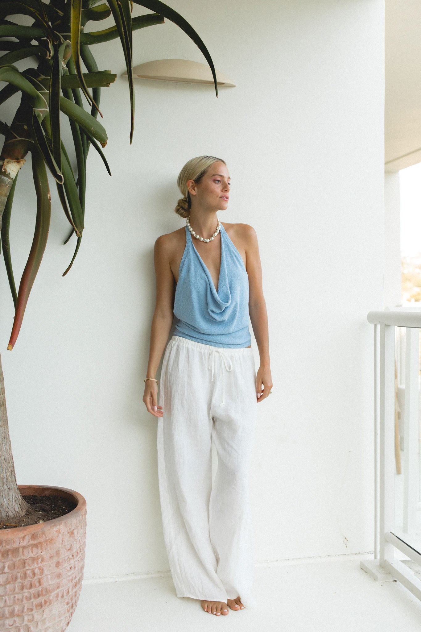 Dusk Cotton Knit Halter Top