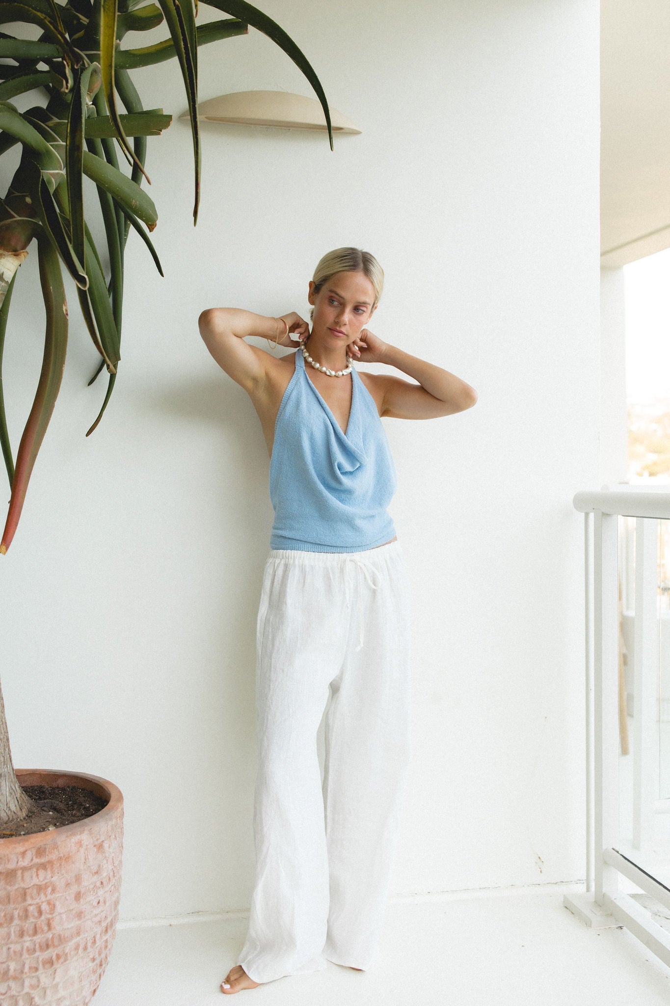 Dusk Cotton Knit Halter Top