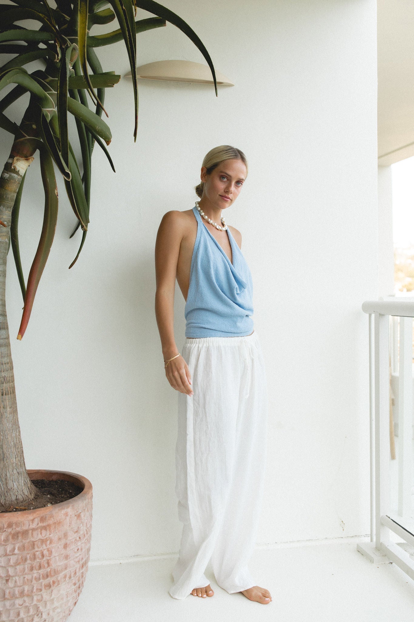 Dusk Cotton Knit Halter Top