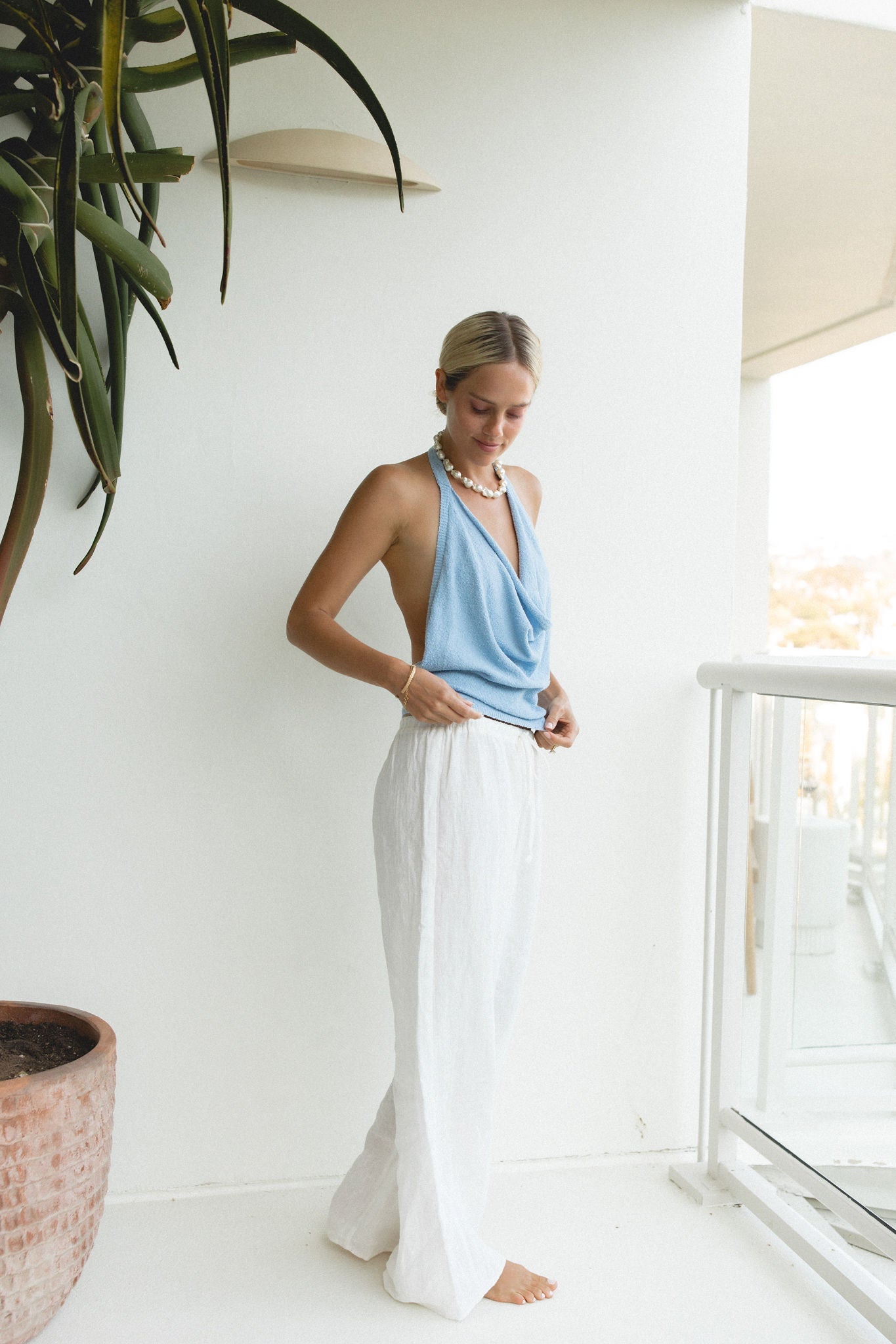 Dusk Cotton Knit Halter Top