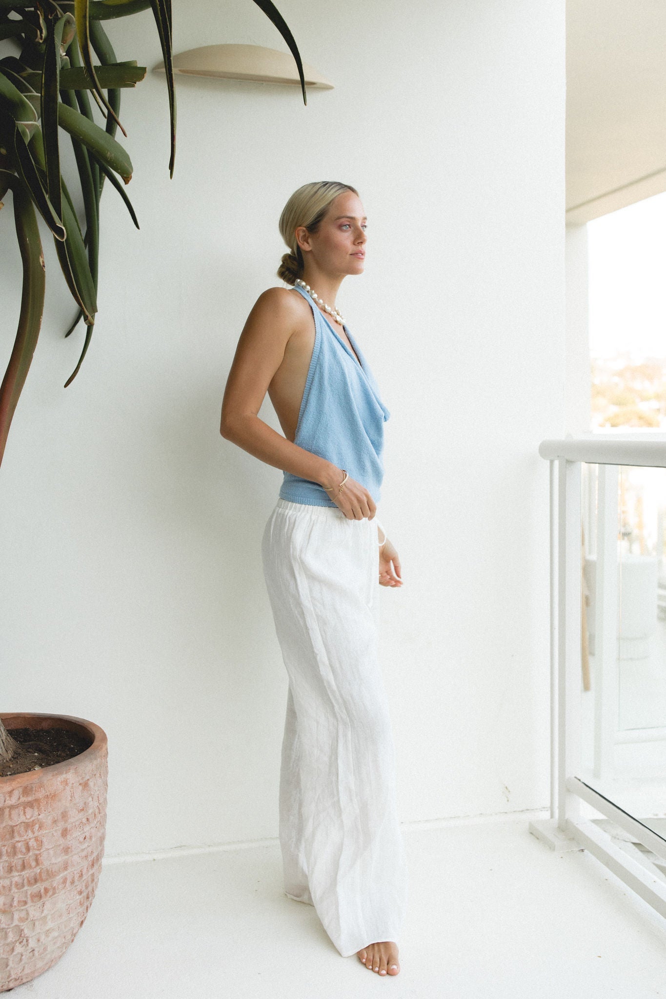 Dusk Cotton Knit Halter Top