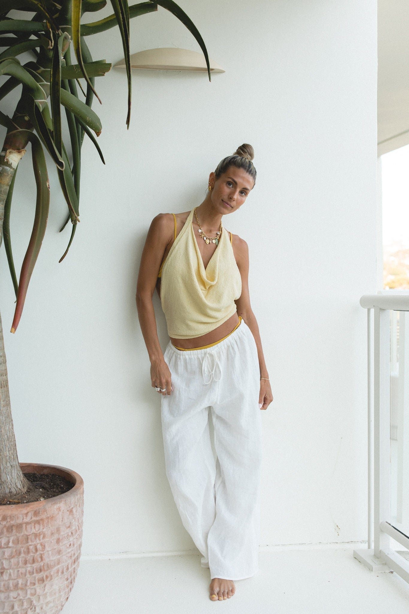 Dusk Cotton Knit Halter Top