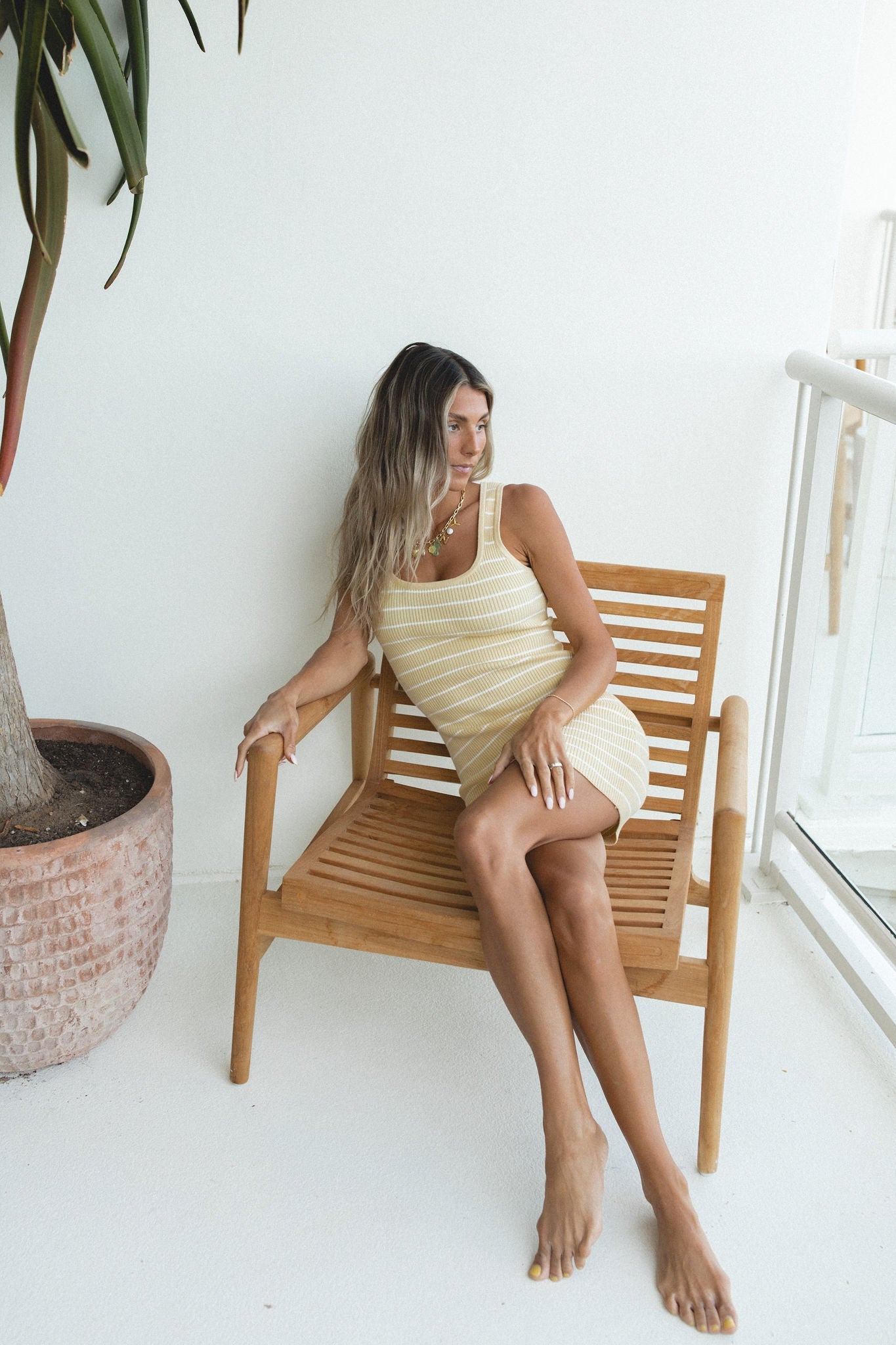 Full of Sunshine Ribbed Tank Mini Dress