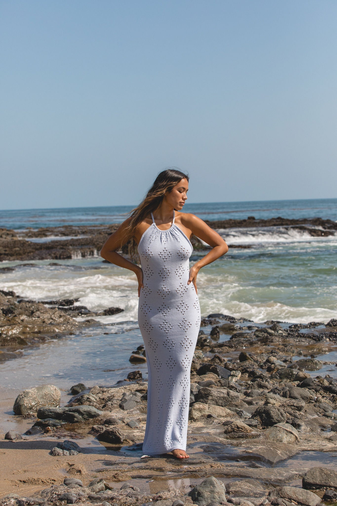 Sweet Tides Knit Halter Dress