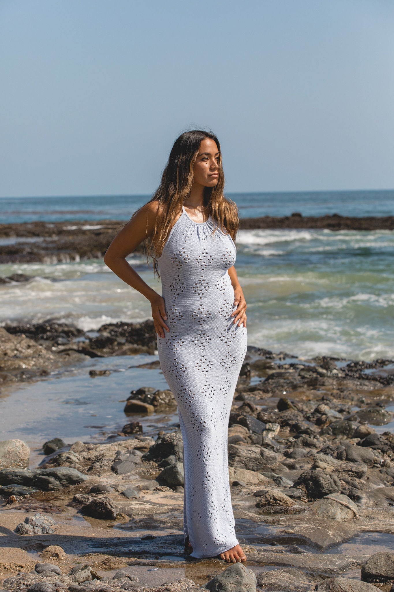 Sweet Tides Knit Halter Dress