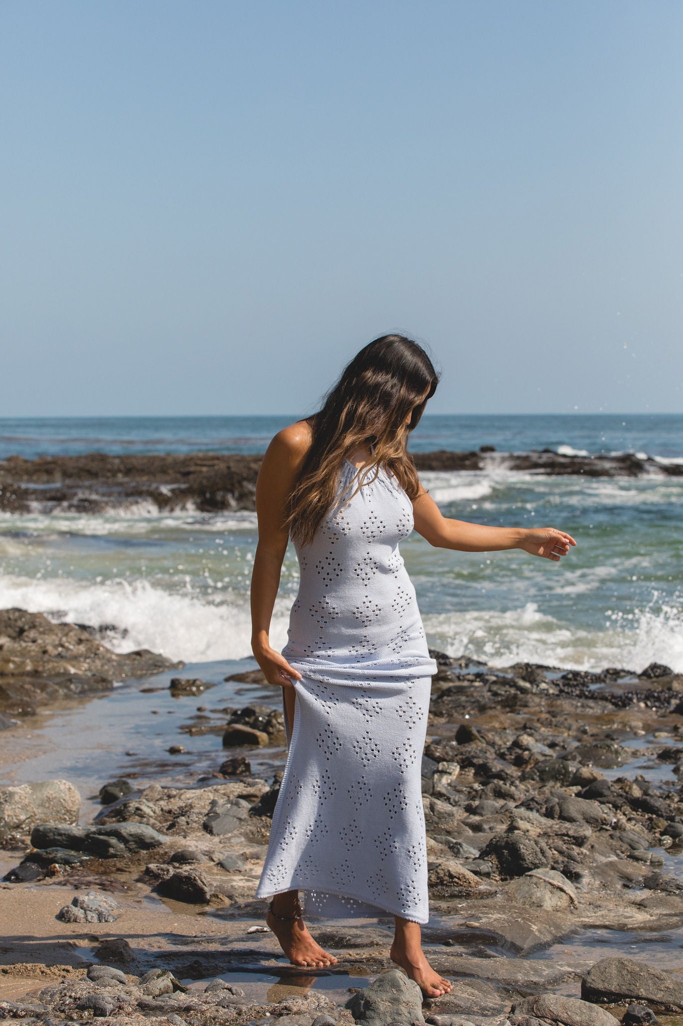 Sweet Tides Knit Halter Dress