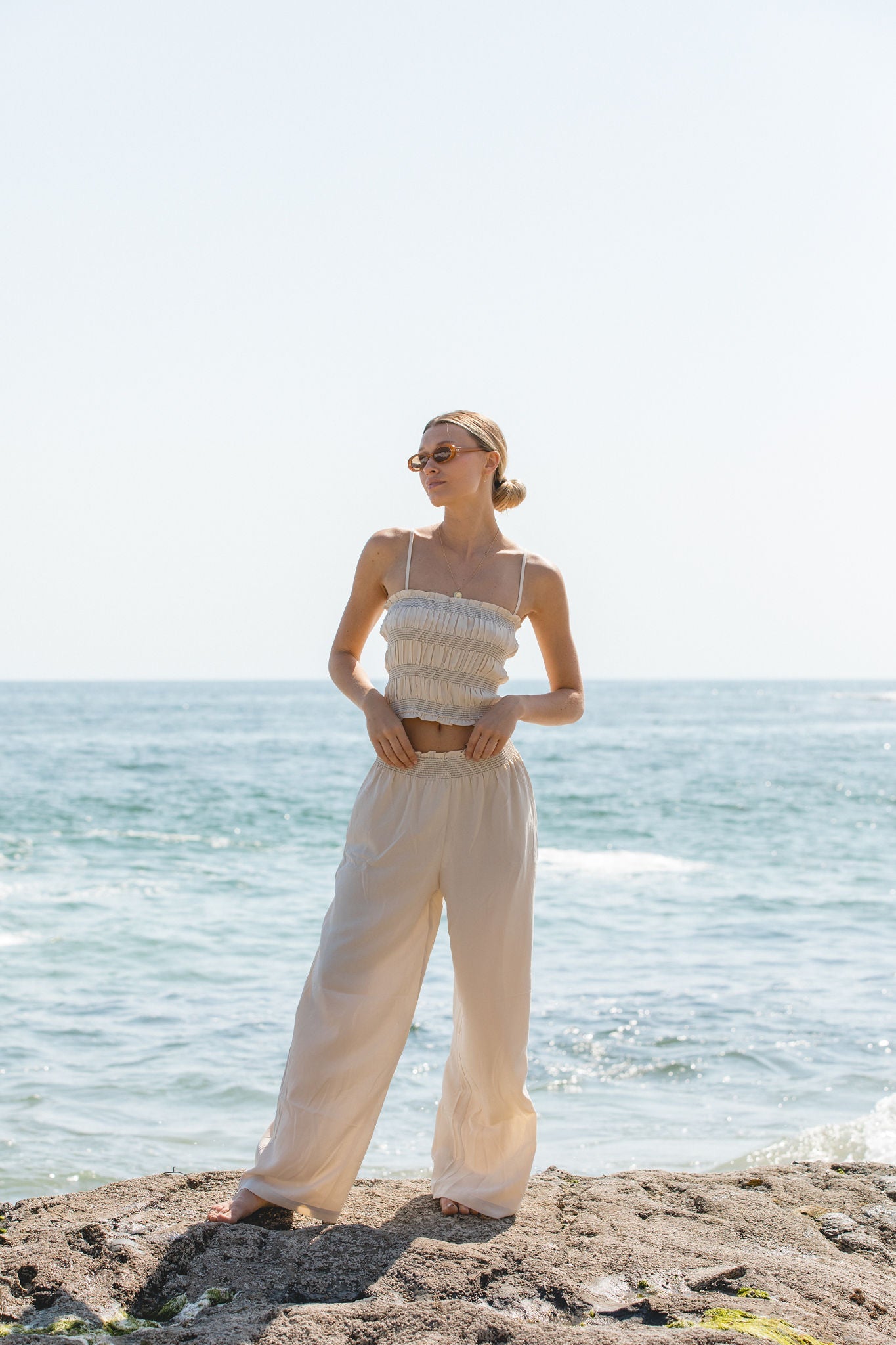 Vero Woven Smocked Tank Pants Set