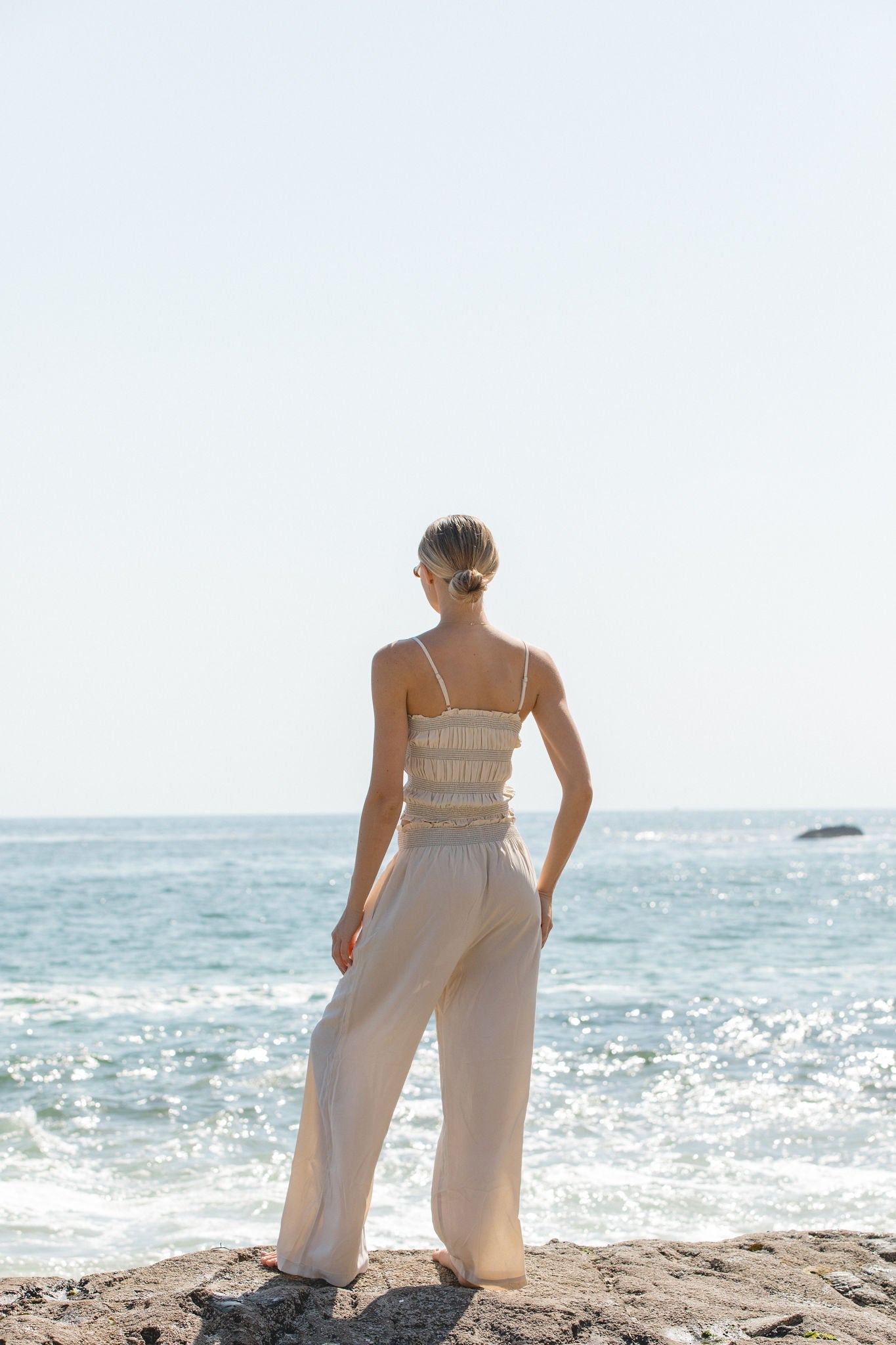 Vero Woven Smocked Tank Pants Set