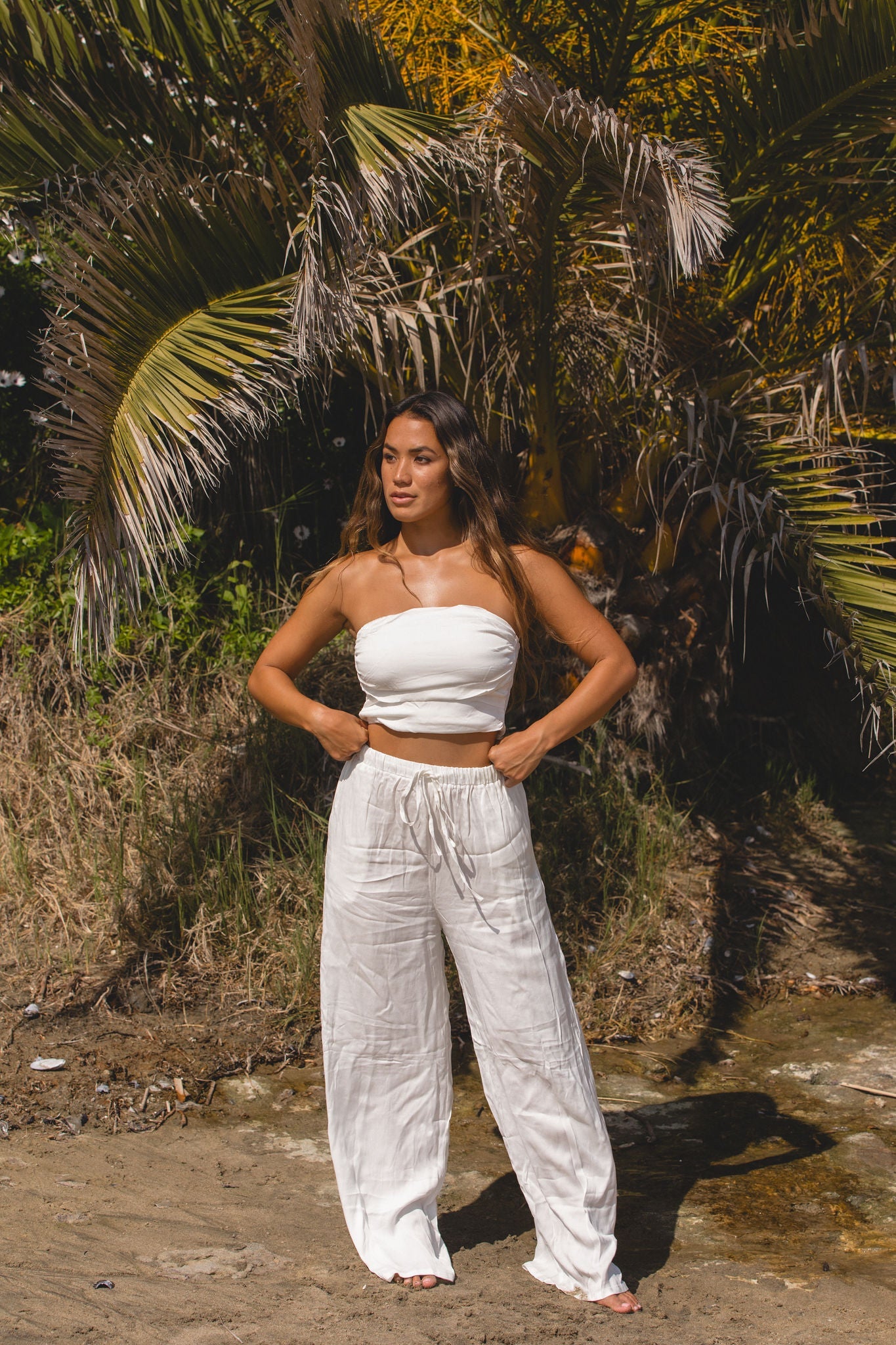 Summer Weekend Woven Tube Top Pants Set