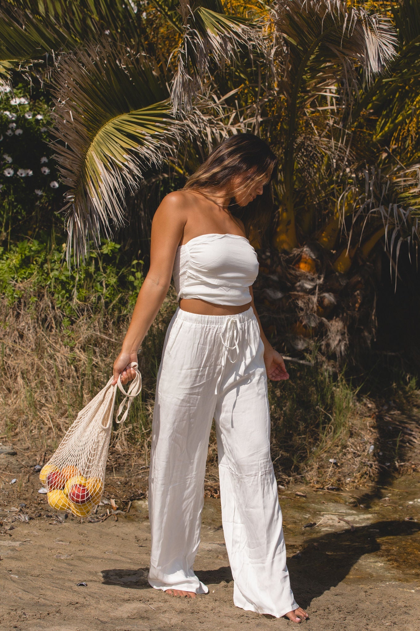 Summer Weekend Woven Tube Top Pants Set