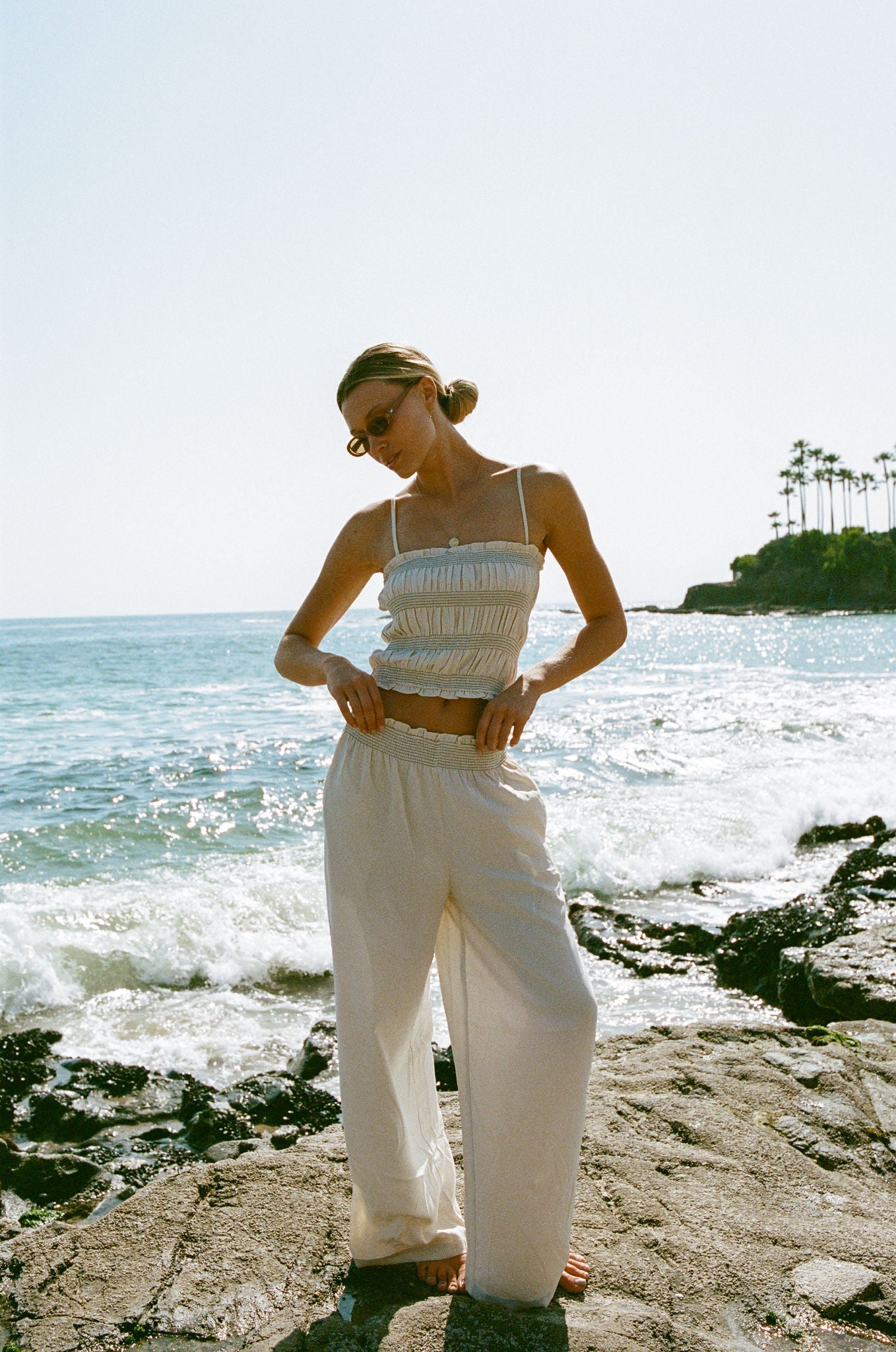 Vero Woven Smocked Tank Pants Set