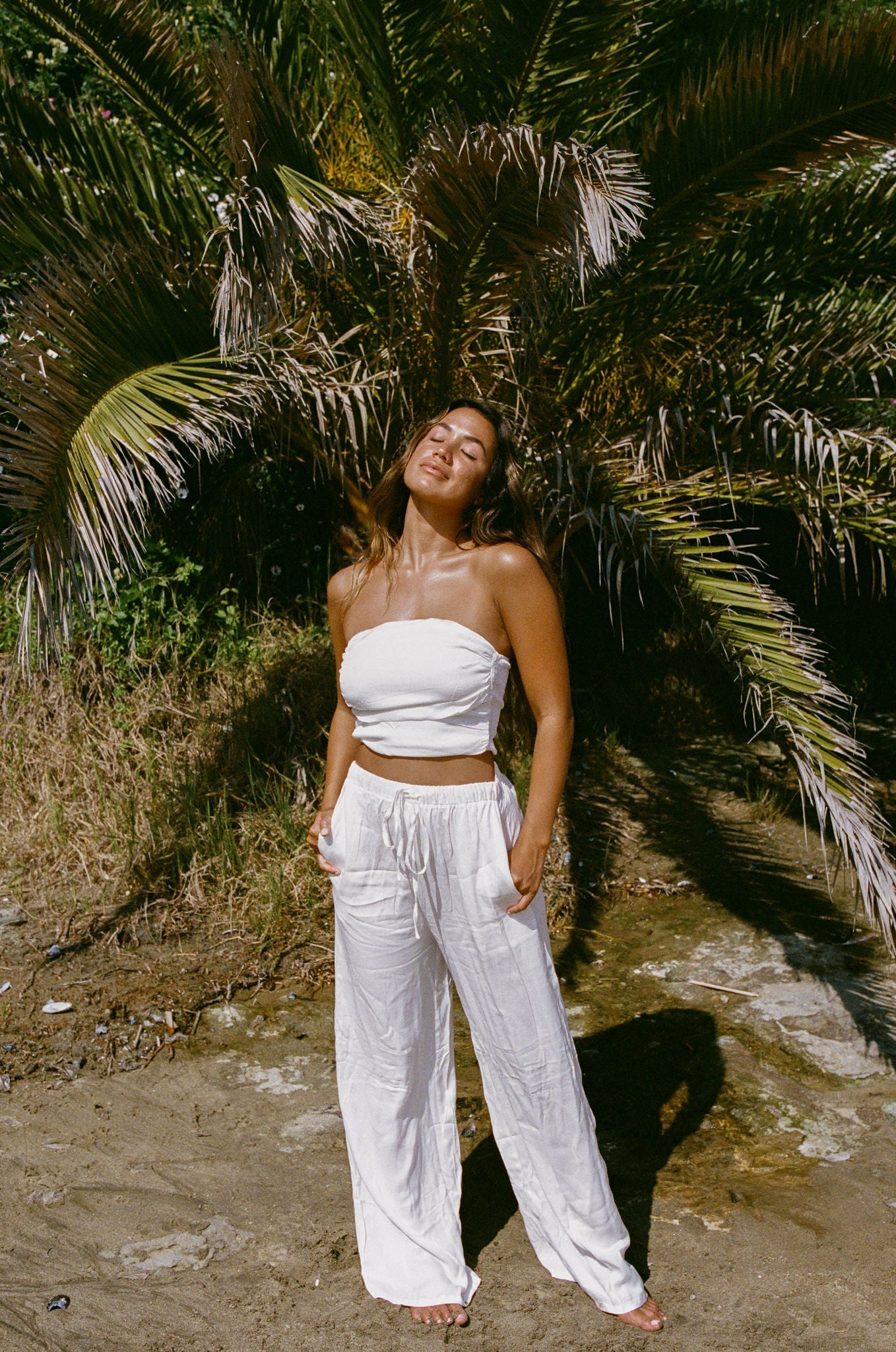 Summer Weekend Woven Tube Top Pants Set