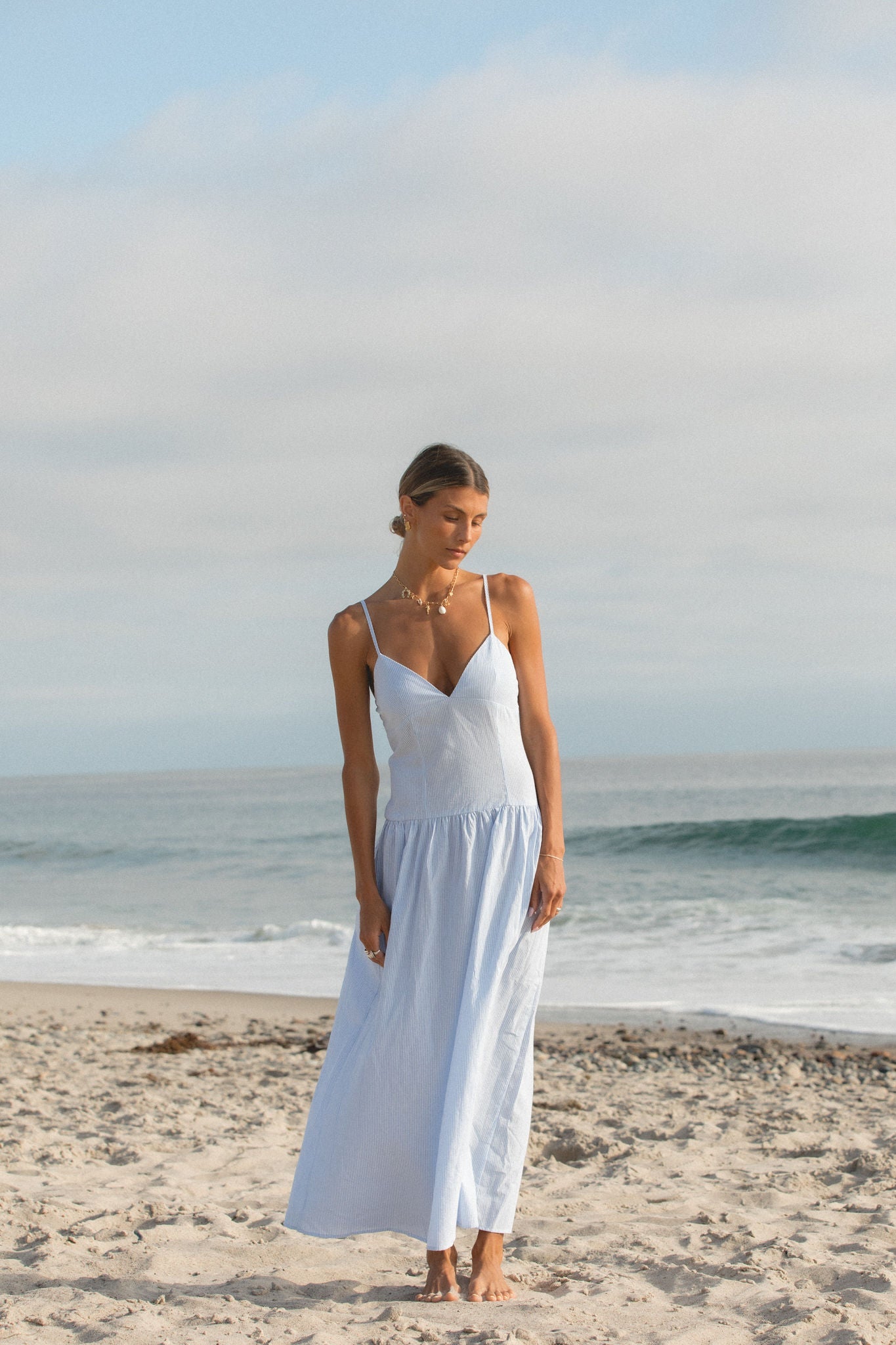 Blue Skies Cotton Striped Dress