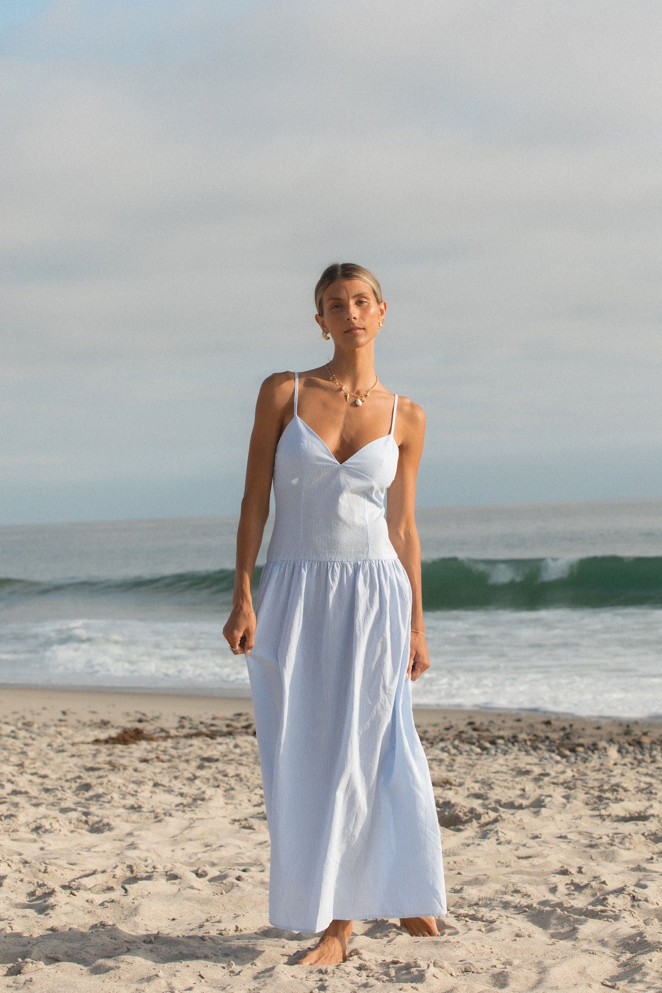 Blue Skies Cotton Striped Dress