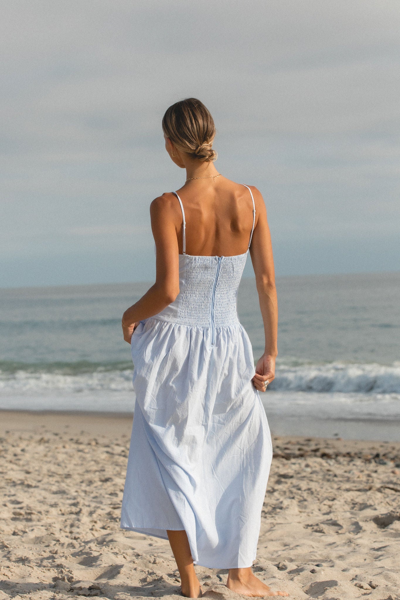 Blue Skies Cotton Striped Dress